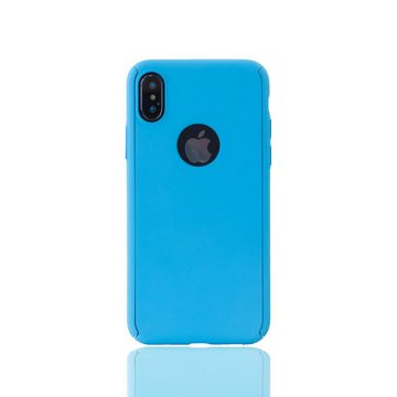 König Design Handyhülle Apple iPhone X, Apple iPhone X / iPhone XS Handyhülle 360 Grad Schutz Full Cover Blau