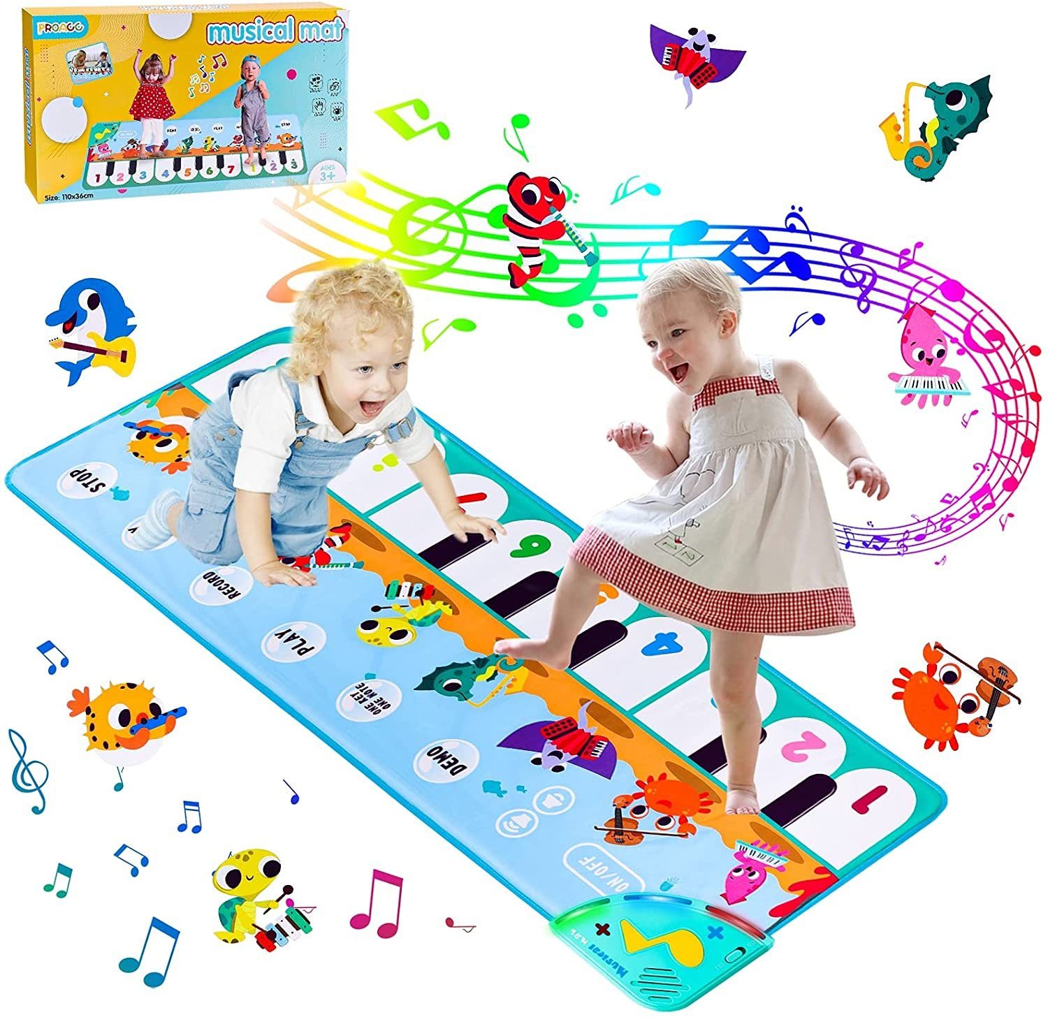 Krabbelmatte Spielteppich Spielmatte Musik Klavier Baby Musikmatte Klaviermatte 