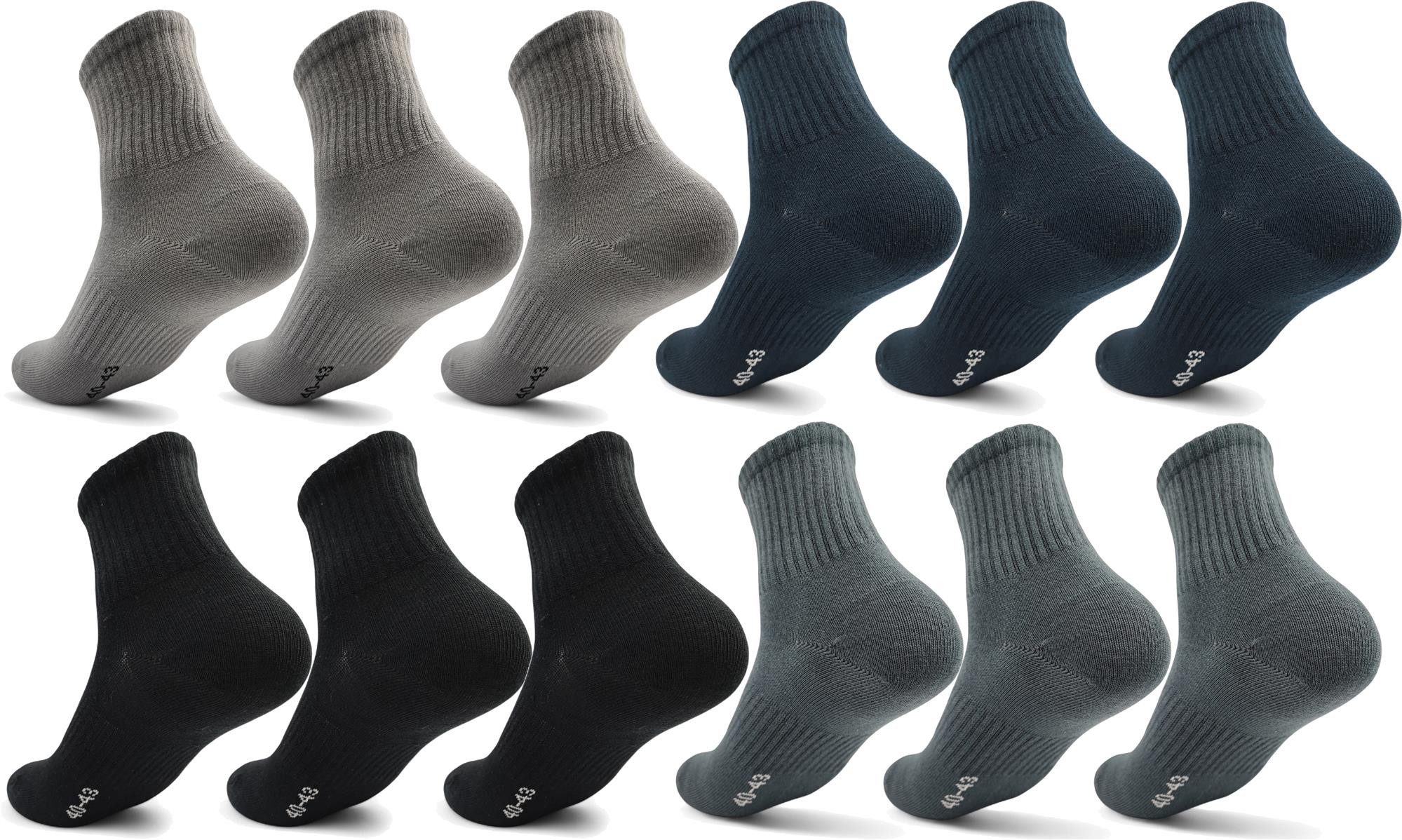 EloModa Sportsocken 12 Paar Herren Sport Sneaker Socken Quarter Socks Kurzs günstig online kaufen