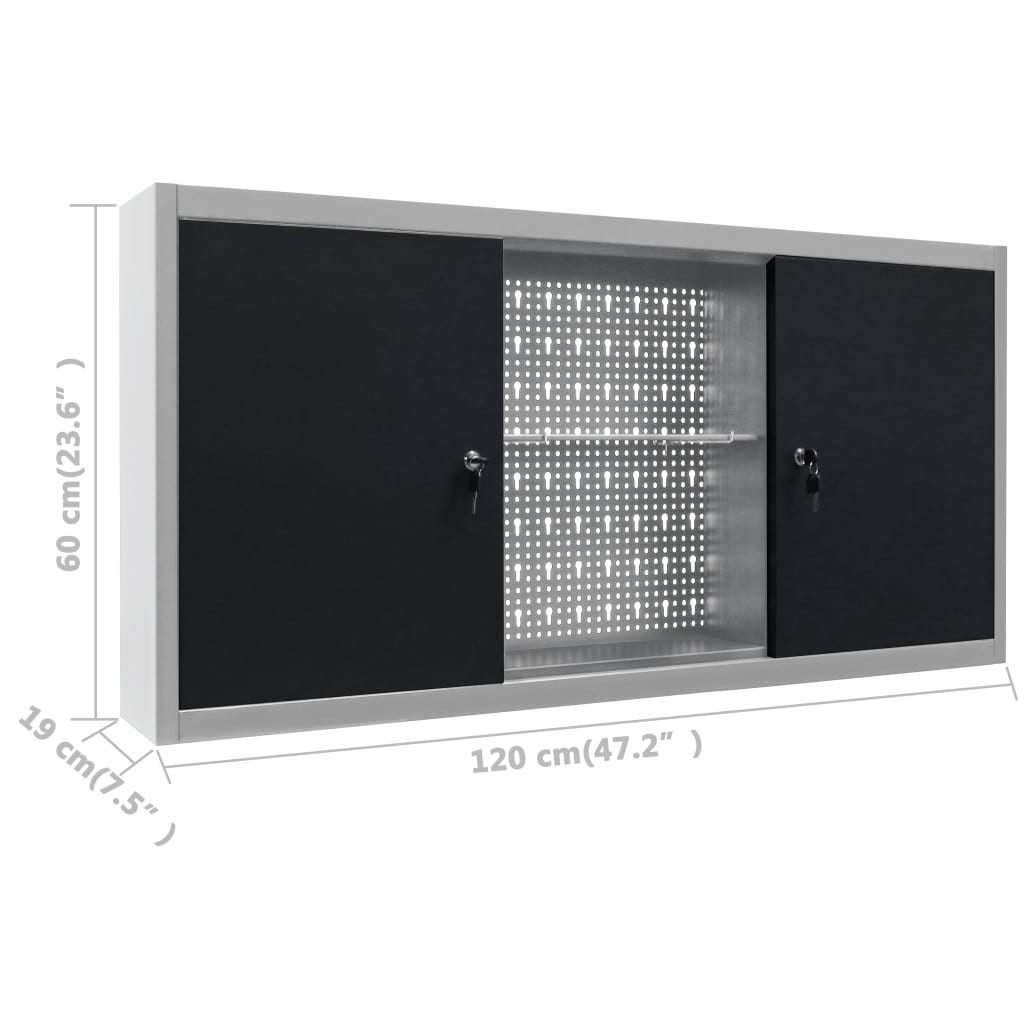 vidaXL Werkbank Werkbank mit 3 Werkzeugwänden und 1 Wandschrank, (1-tlg)