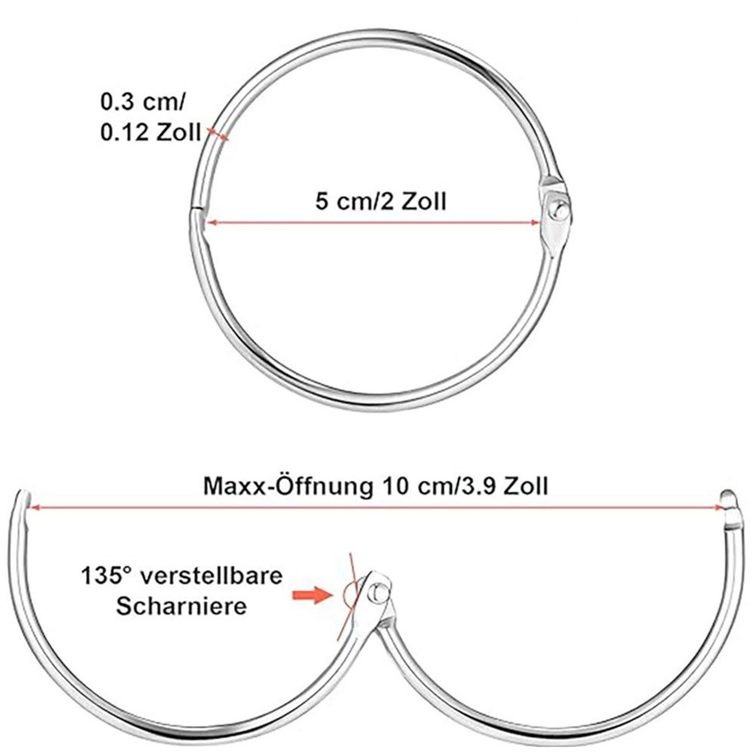 ZEUOPQ Gardinenstangenhalter Gardinenring Schlüsselring Metallring für günstig online kaufen