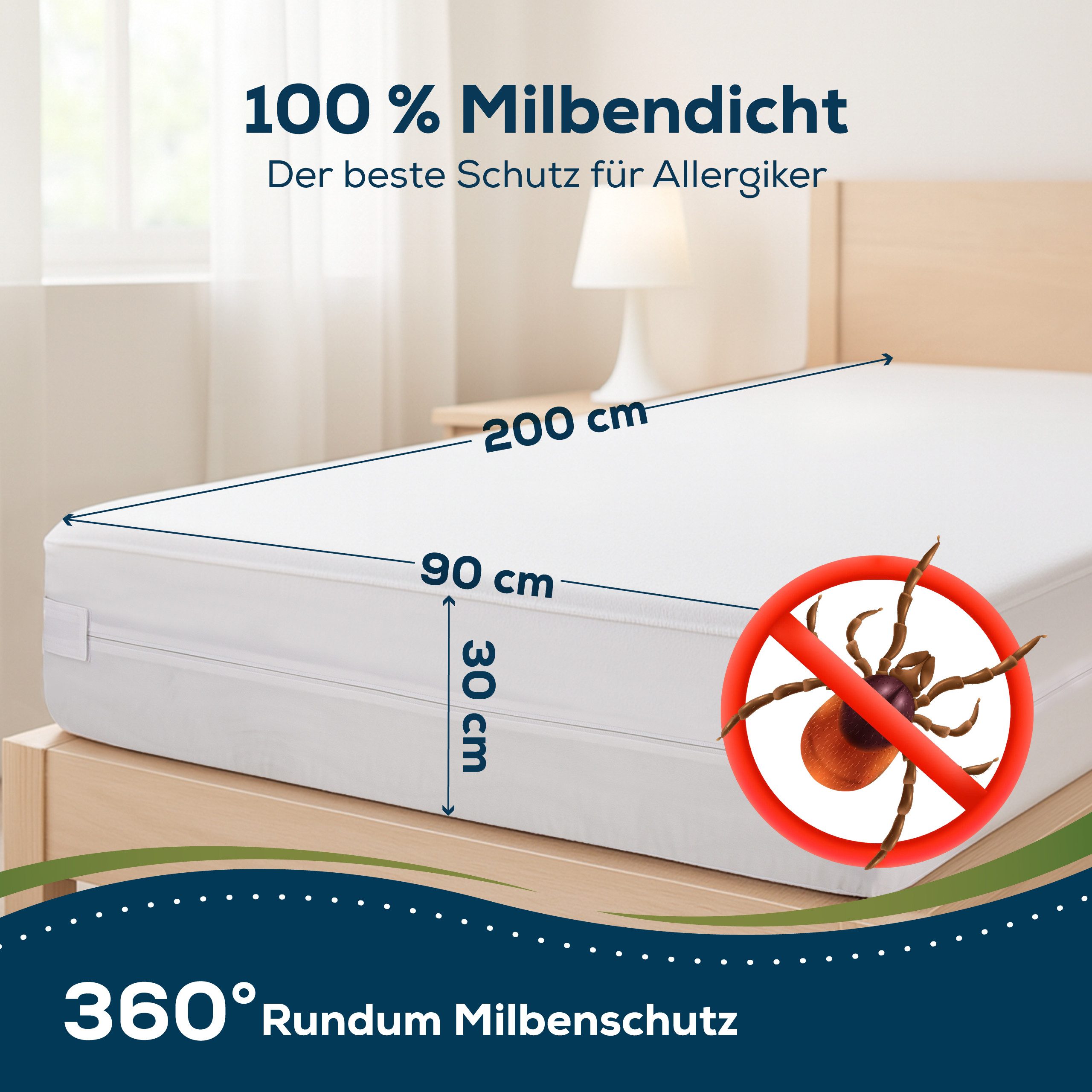 Encasing Matratzenbezug Rumdumbezug Matratzenschoner Sensalou, Inkontinenzschutz, Hygienebezug, Hochwertig – Bild 2 von 5