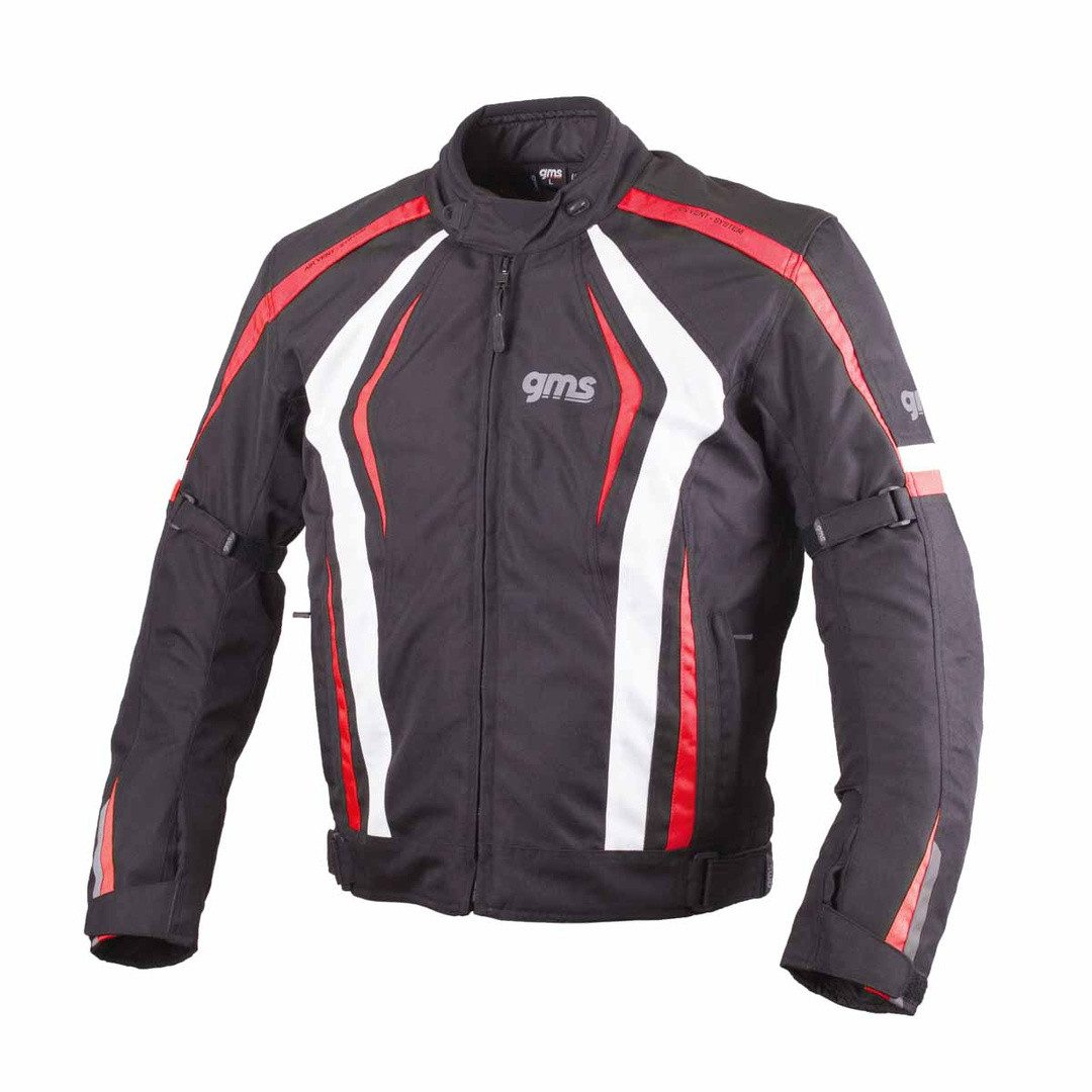 Germas Motorradjacke Germas Jacke Herren Sport Blouson Pace Schwarz-Rot-Weiß XXL mit Protektoren wasserdicht winddicht Belüftung Textiljacke