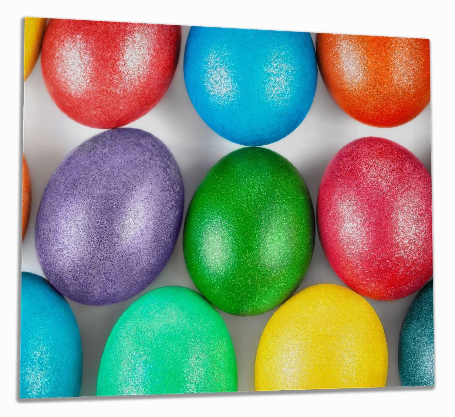 Wallario Herd-Abdeckplatte Bunte Oster-Eier in Nahaufnahme mit kräftigen Farben, ESG-Sicherheitsglas, (Glasplatte, 1 tlg., inkl. 5mm Noppen), verschiedene Größen