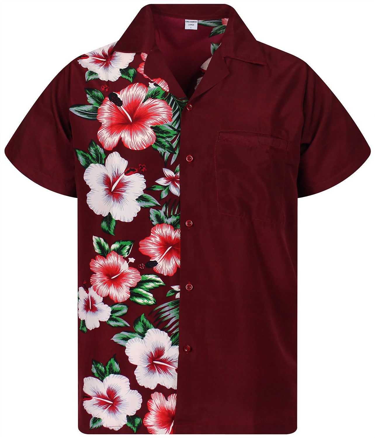 King Kameha Hawaiihemd Wedding Funky Hawaii-Hemd Herren Kurzarm Front-Tasch günstig online kaufen
