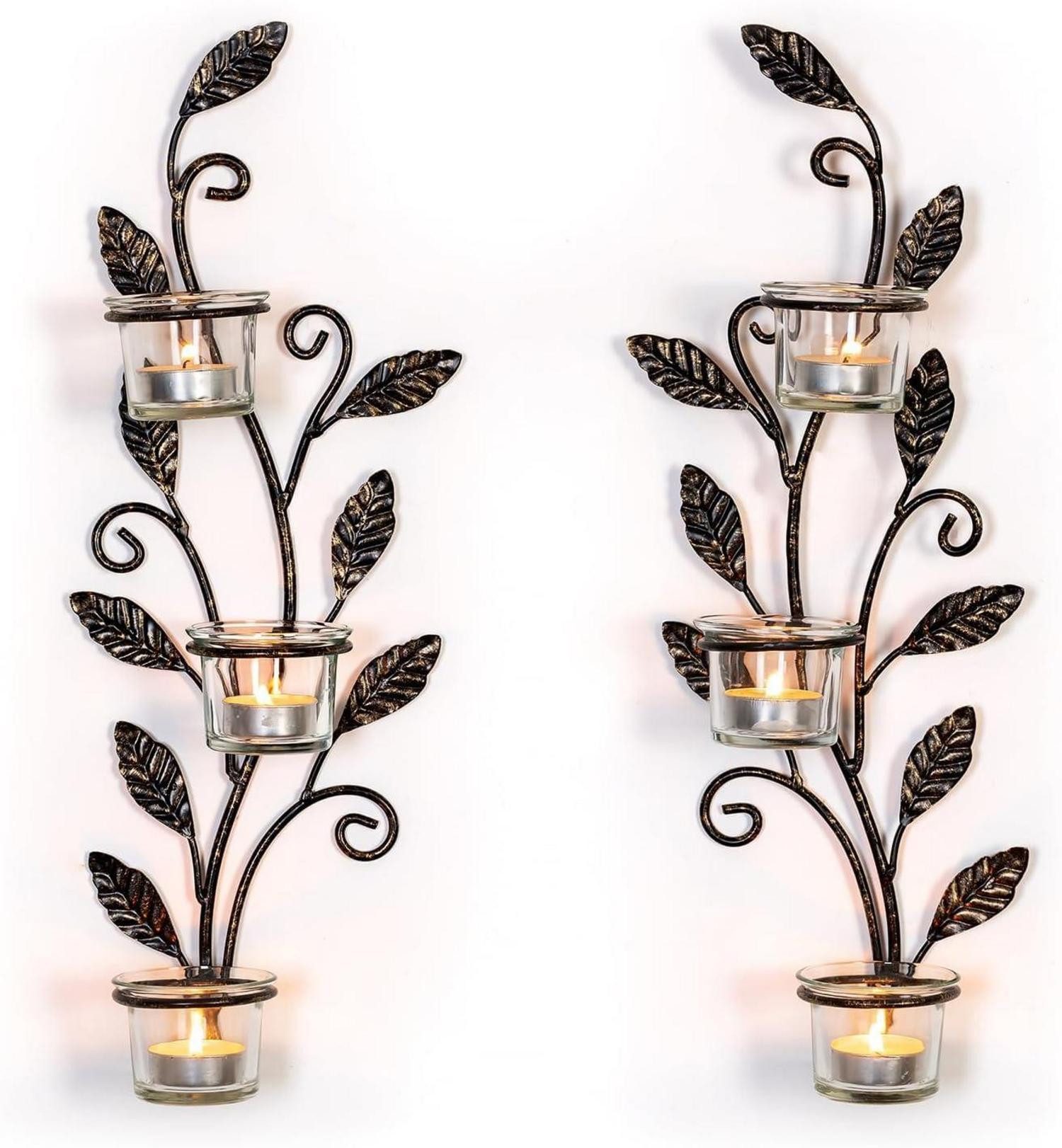 LuxusKollektion Wandkerzenhalter Kerzenhalter Wand Schwarz Vintage günstig online kaufen