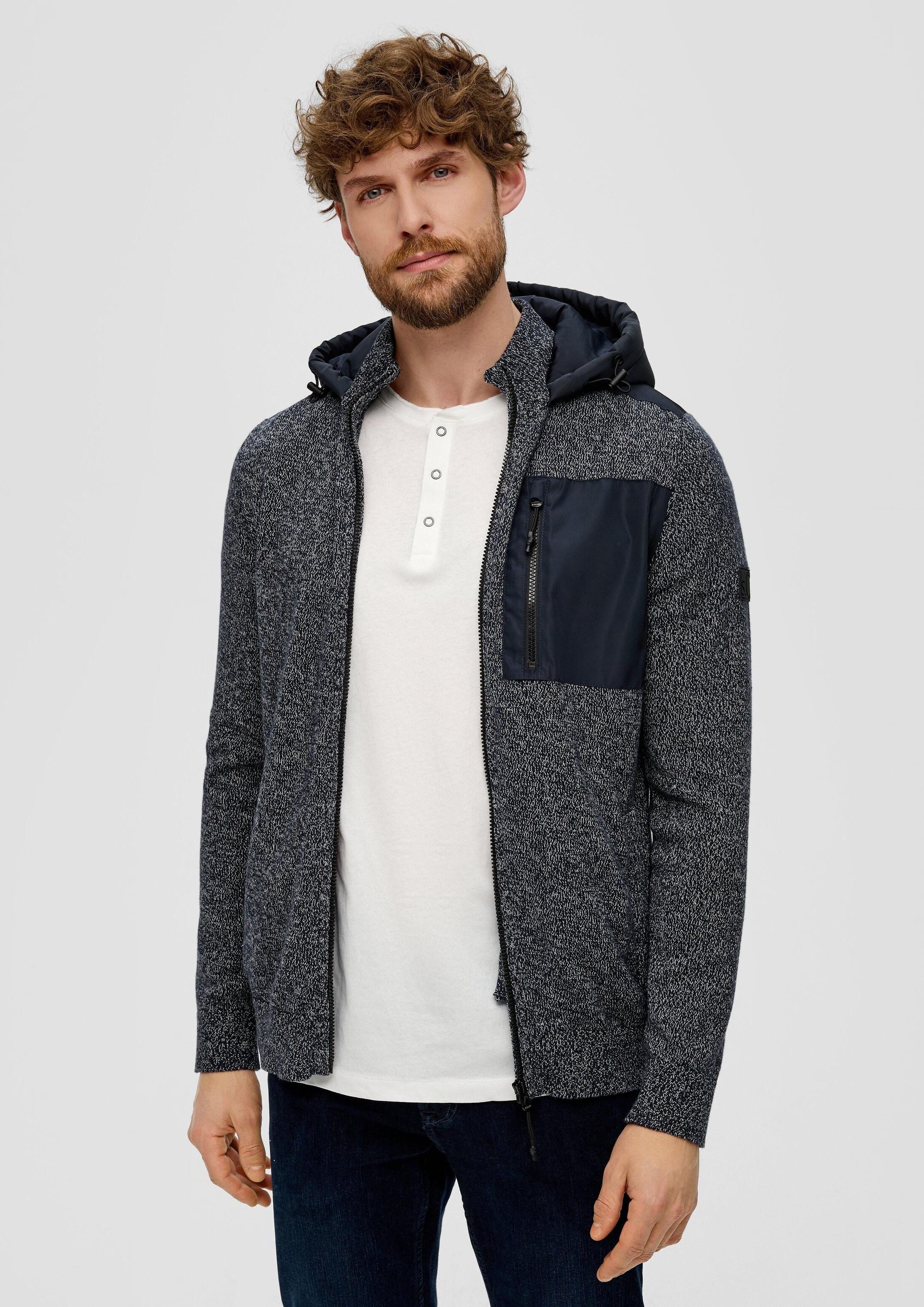 s.Oliver Funktionsjacke Strickjacke Kapuzen-Strickjacke im Fabricmix