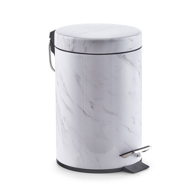 Zeller Present Kosmetikeimer „Zeller Treteimer „Marmor“ Abfallbehälter Kosmetikeimer Papierkorb Mülleimer“