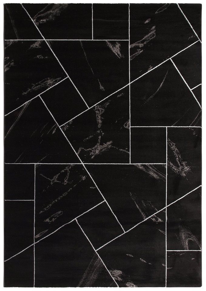 Teppich Lerina, Leonique, rechteckig, Höhe: 12 mm, Marmor-Design,  geometrisches Muster, Hoch-Tief-Effekt, Kurzflor