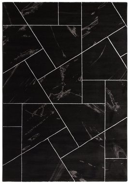 Teppich Lerina, Leonique, rechteckig, Höhe: 12 mm, Marmor-Design, geometrisches Muster, Hoch-Tief-Effekt, Kurzflor