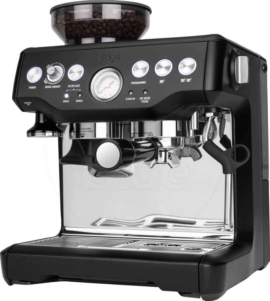 Sage Siebträgermaschine, Integriertes Kegelmahlwerk, Temperaturregelung, schnelle Aufheizzeit