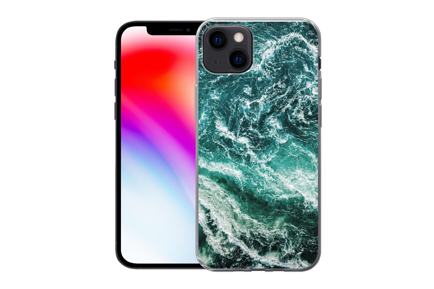 MuchoWow Handyhülle für Apple iPhone 13 Marmor - Gemustert - Natursteine, Smartphone-Bumper, Print, Handy Schutzhülle Dünn