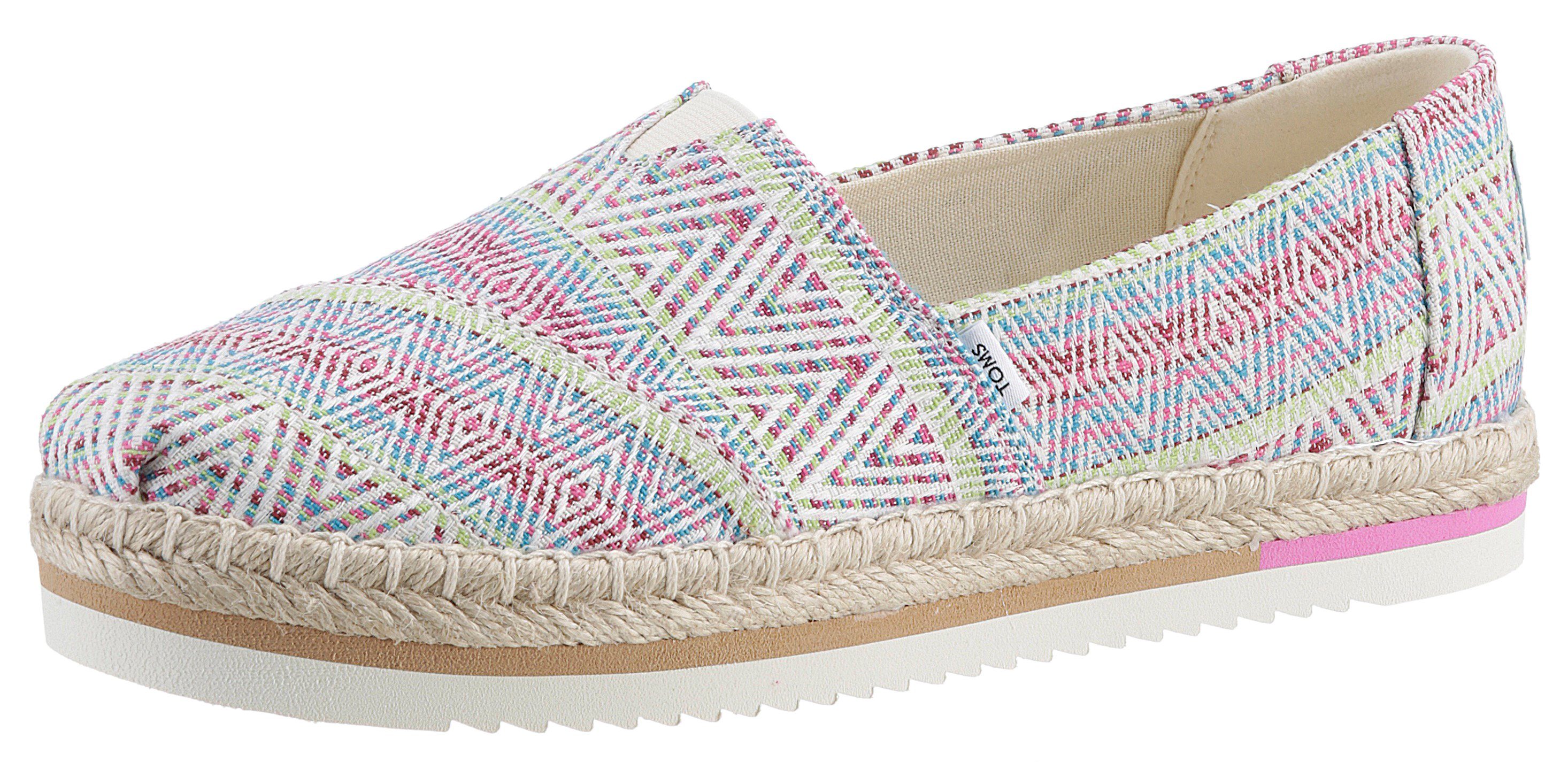 TOMS ALPARGATA PLATFORM ROPE Espadrille im farbenfrohen Look, schmale Form