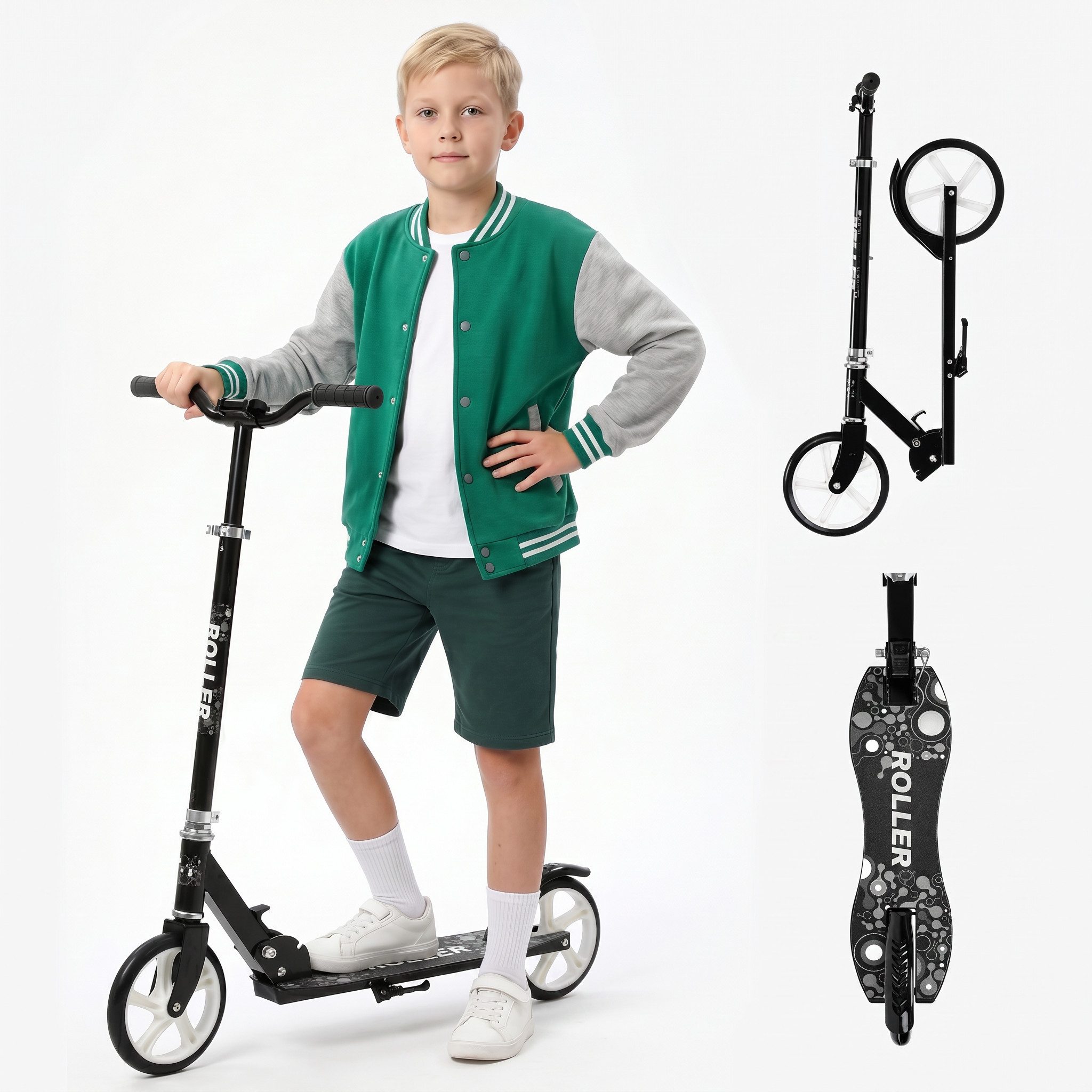 oyajia Cityroller Tretroller Kickroller Cityroller Kinderroller Erwachsene Scooter, Faltbar Tret-Roller höhenverstellbarer Cityroller