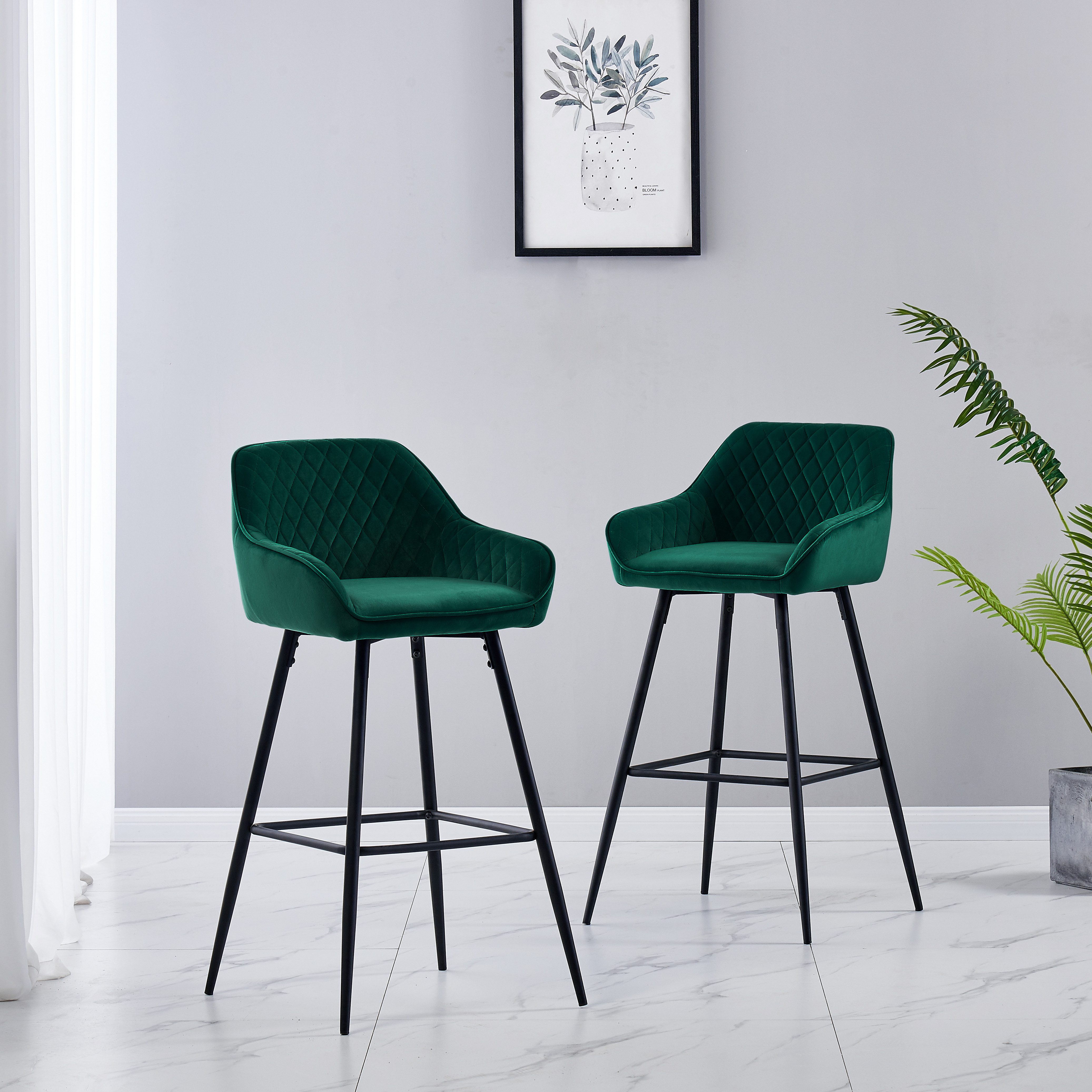 JYMTOM Barhocker Barhocker 2er-Set, gepolstert, Rückenlehne, günstig online kaufen