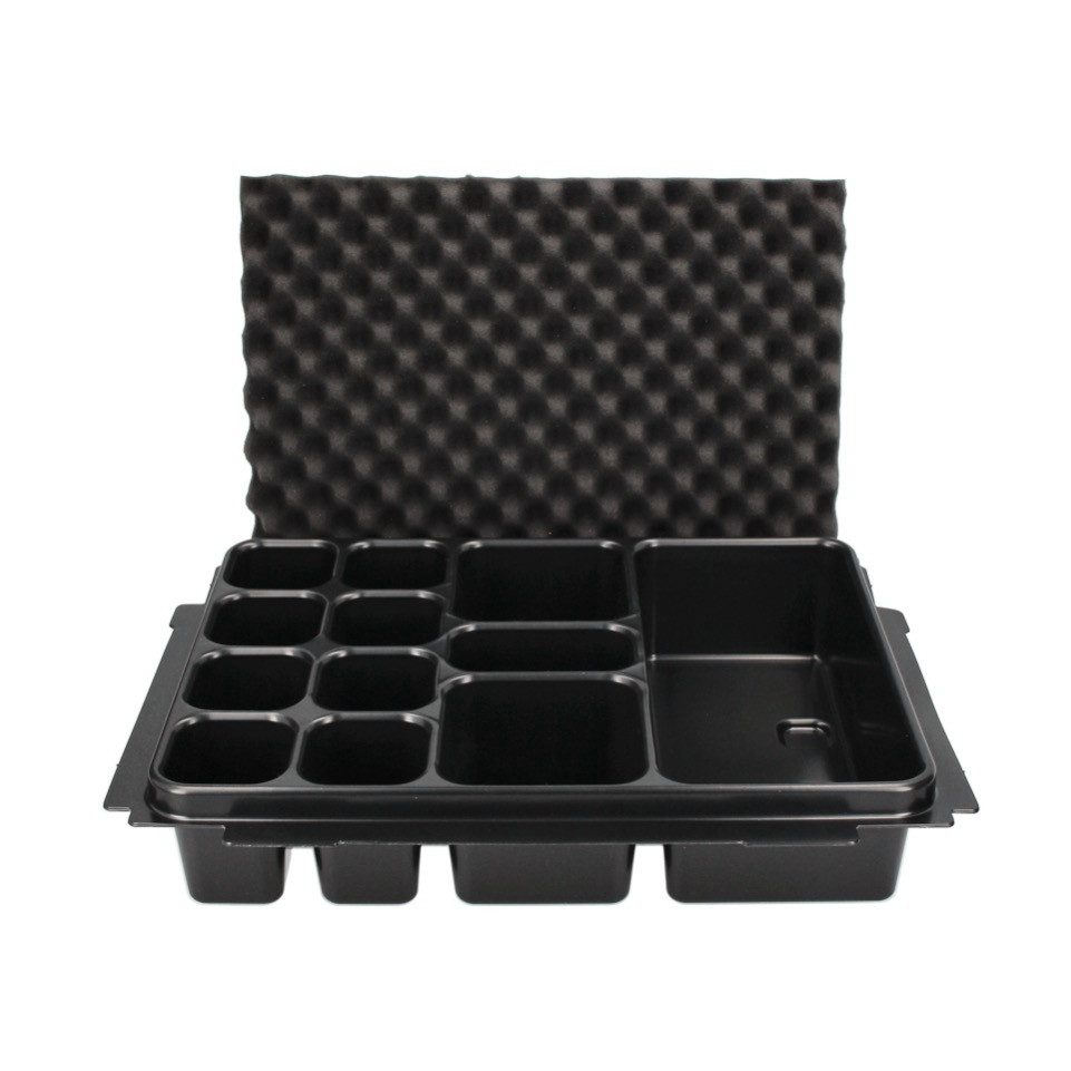 Makita Werkzeugkoffer Makpac 1 + Universaleinsatz Einlage mit 12 Mulden (P-83674)