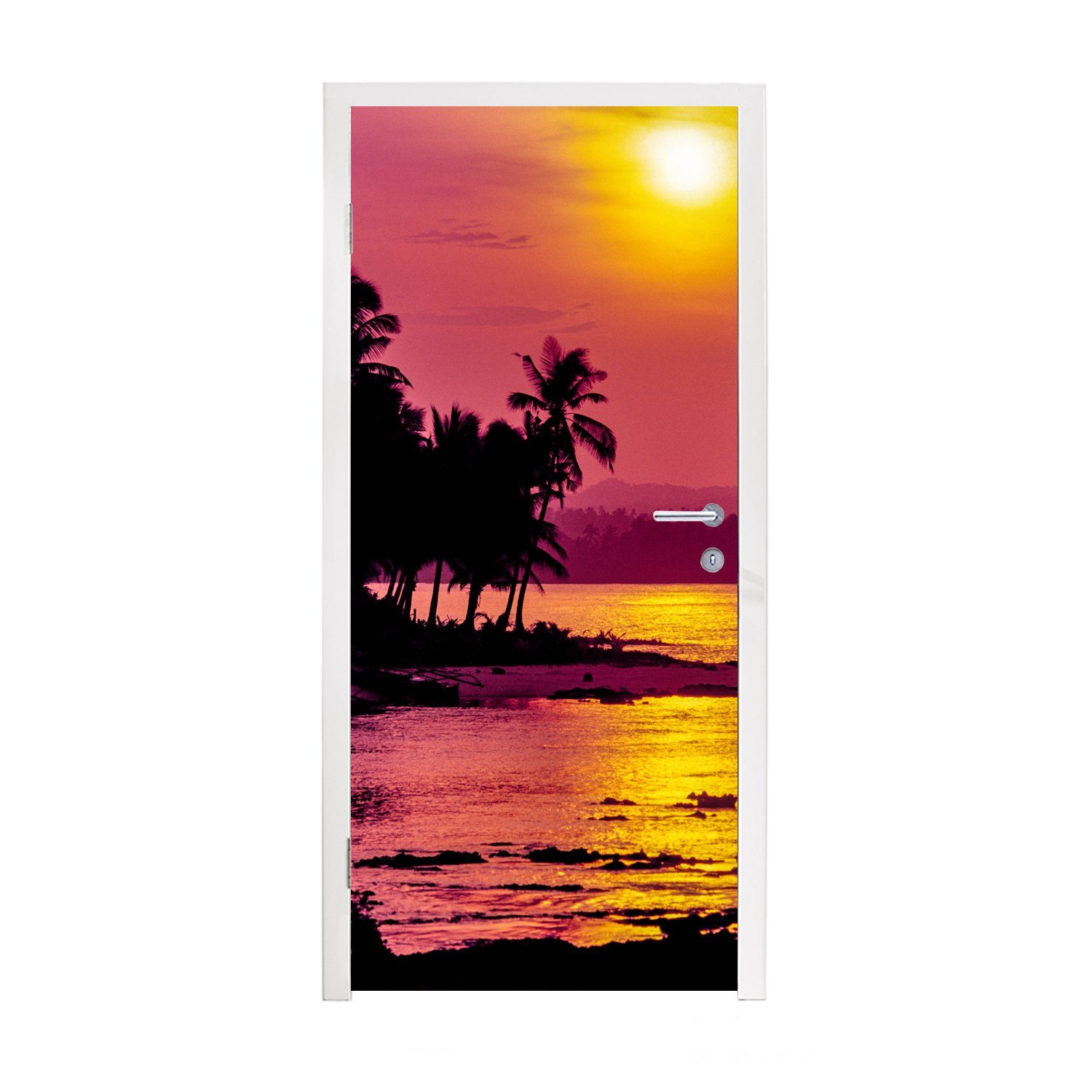 MuchoWow Türtapete Siargao Sonnenuntergang Fotoabzug, Matt, bedruckt, (1 St), Fototapete für Tür, Türaufkleber, 75x205 cm