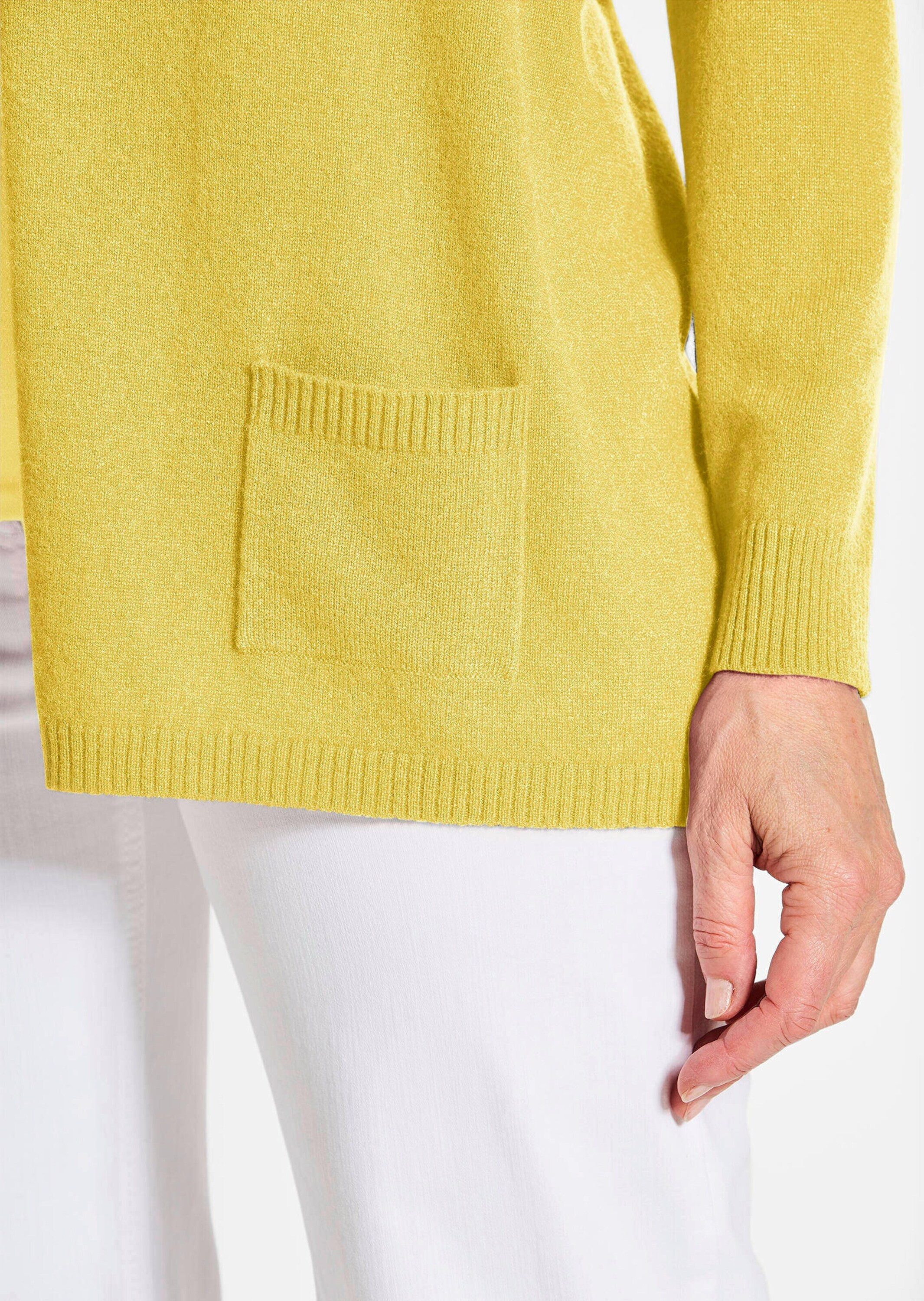 GOLDNER Strickjacke Langarm Feinstrick-Cardigan Damen Strickjacke aus reinem Kaschmir ohne Verschluss