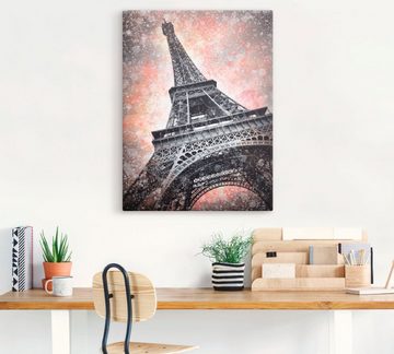 Artland Leinwandbild Modern Art Eiffelturm, Gebäude (1 St), auf Keilrahmen gespannt