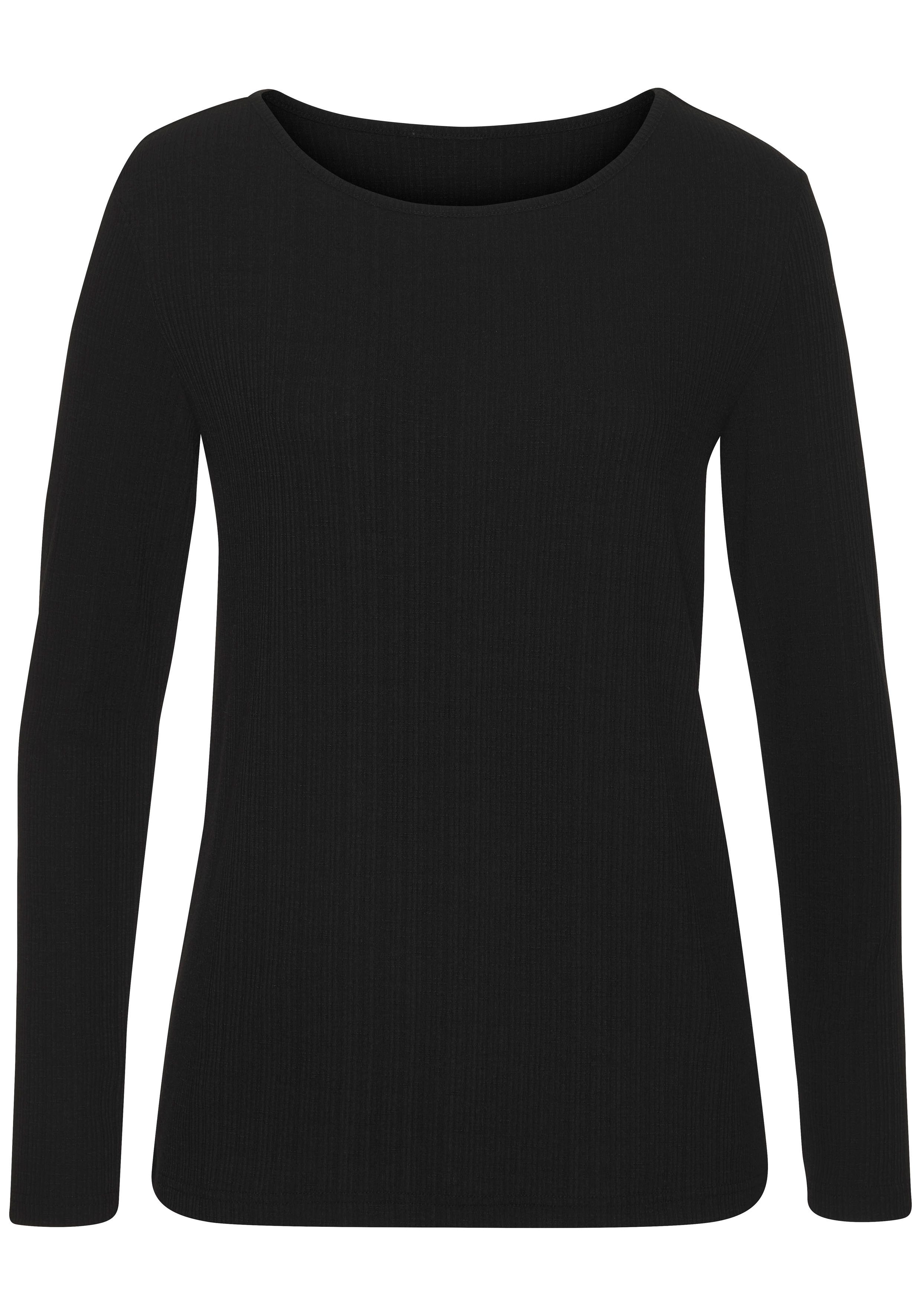 Vivance by Lascana Langarmshirt mit Rippstruktur (2er-Pack) aus weichfließender Qualität mit Viskose – Bild 5 von 5
