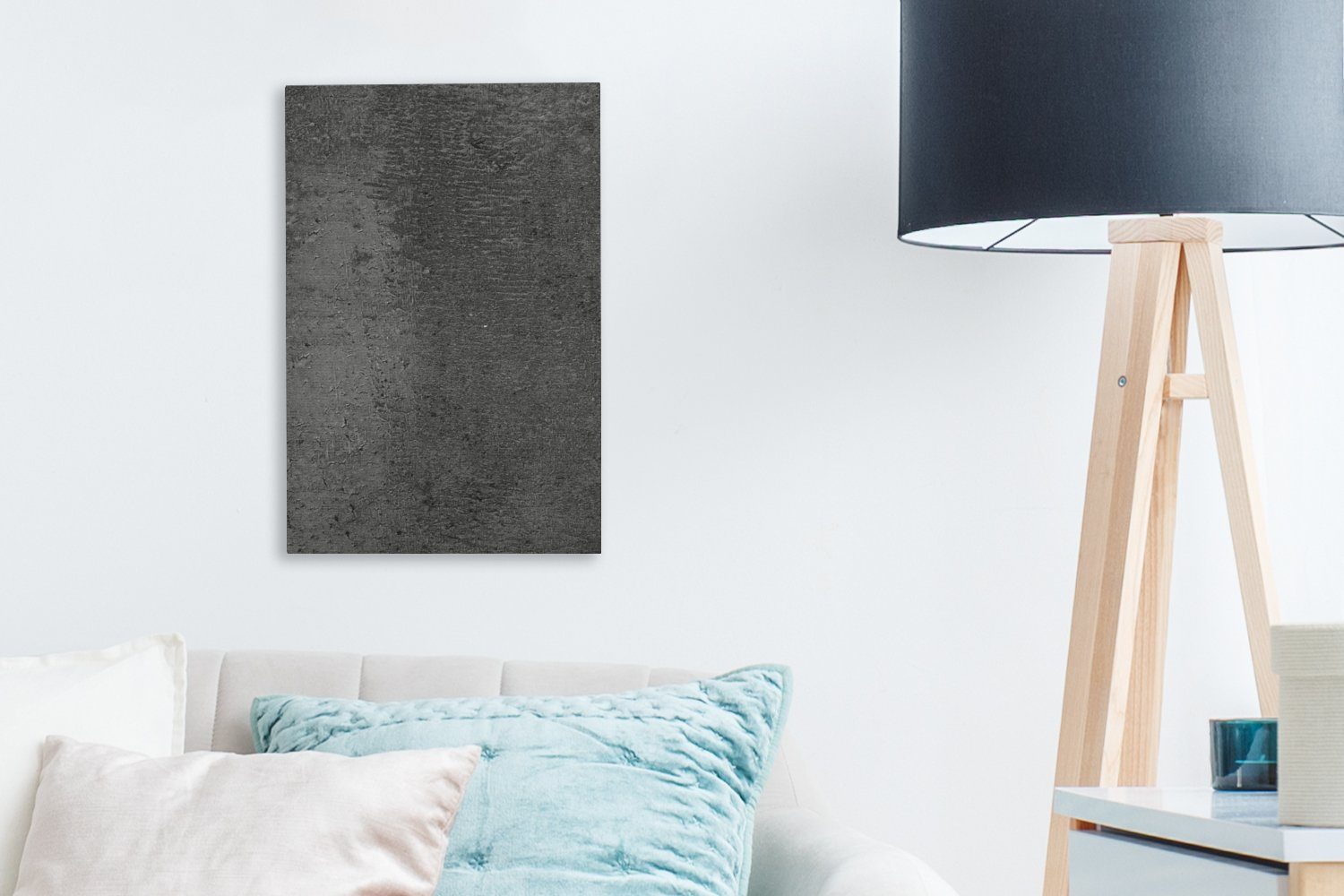 OneMillionCanvasses® Leinwandbild Strukturiert - Beton - Grau - Industriell - Rustikal, Fotodruck (1 St), Leinwand Canvas Wandbild, Wanddekoration 20x30 cm