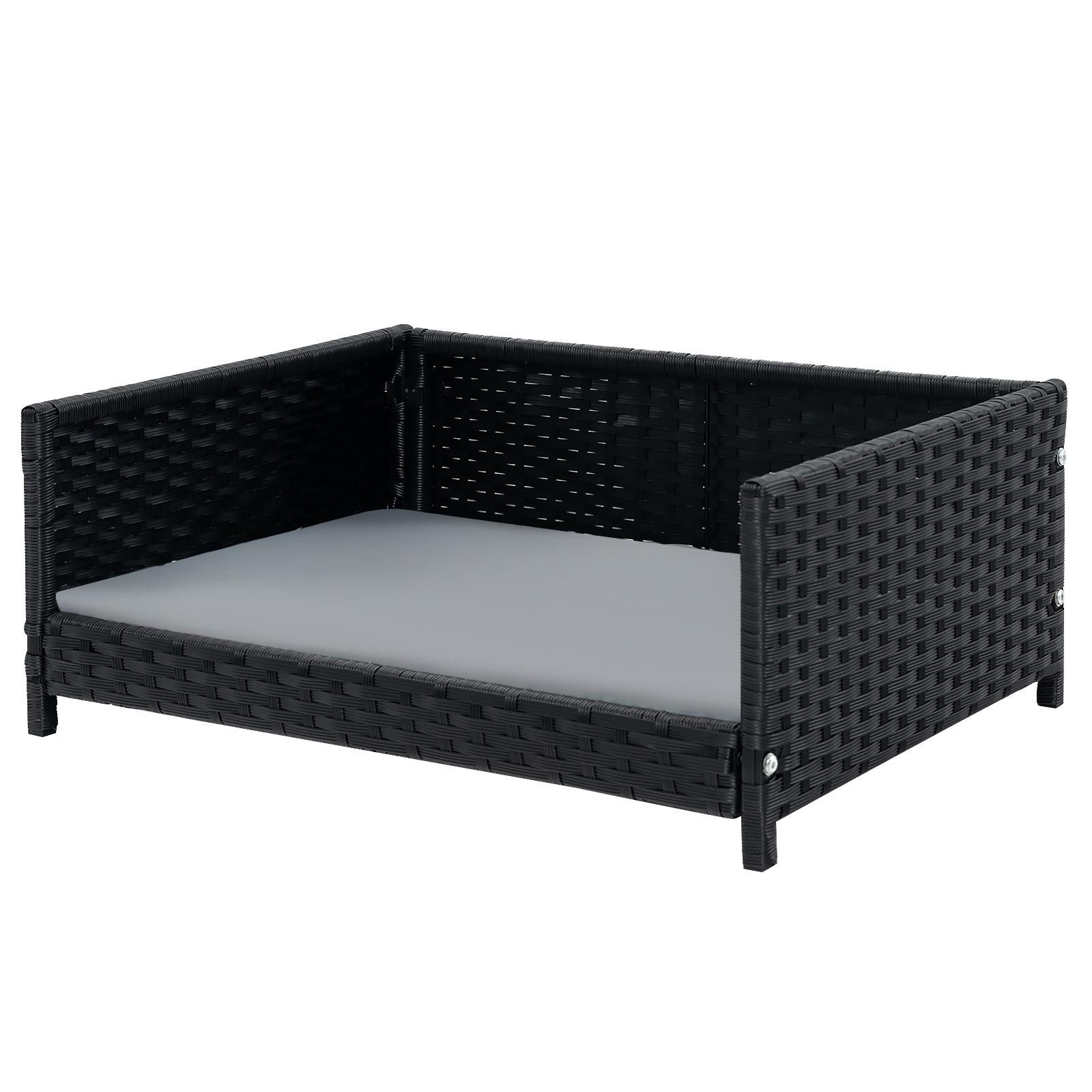 KOMFOTTEU Tierbett, Hundebett Rattan mit Kissen günstig online kaufen