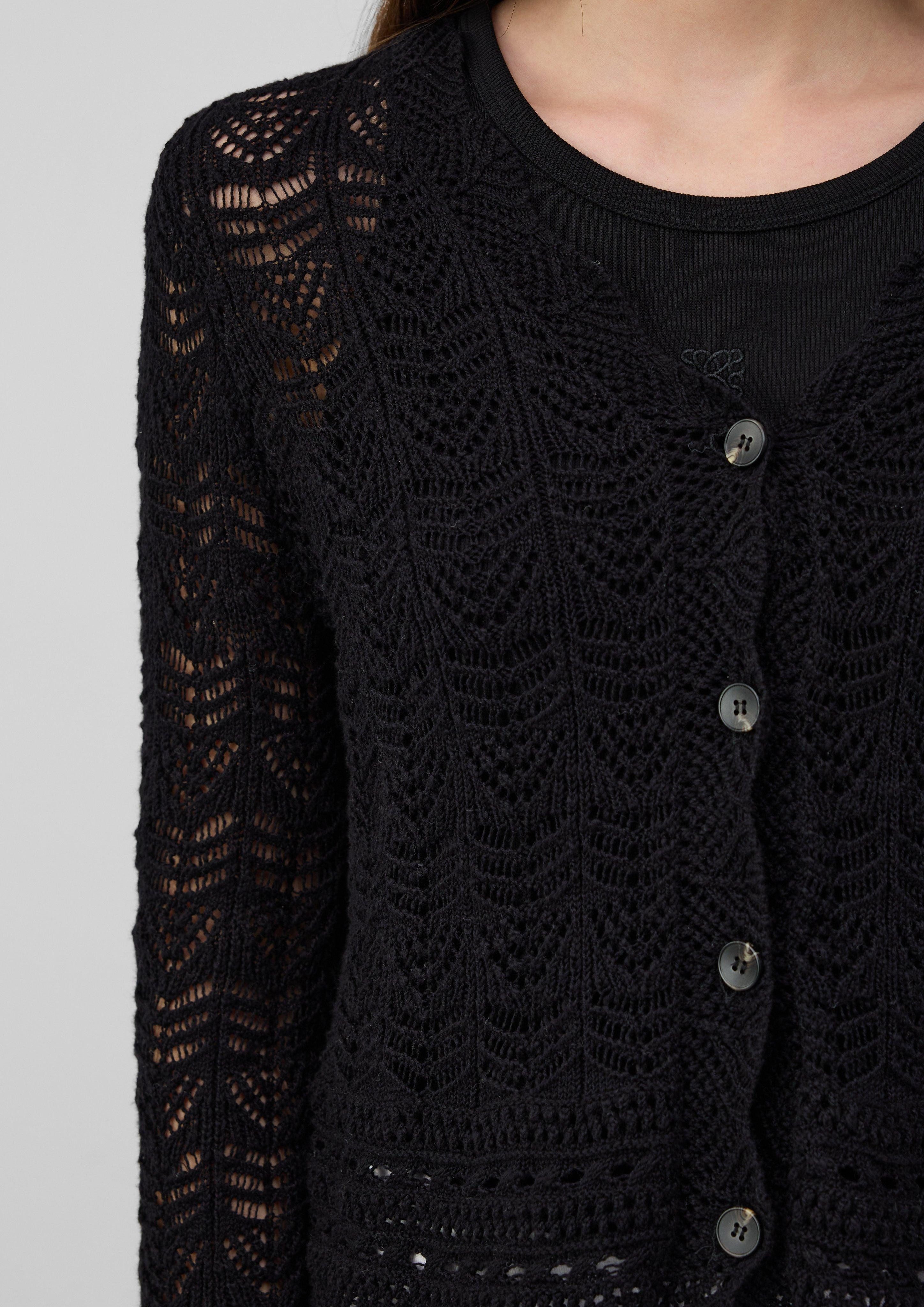 s.Oliver Funktionsjacke Cardigan aus Ajourstrick mit günstig online kaufen