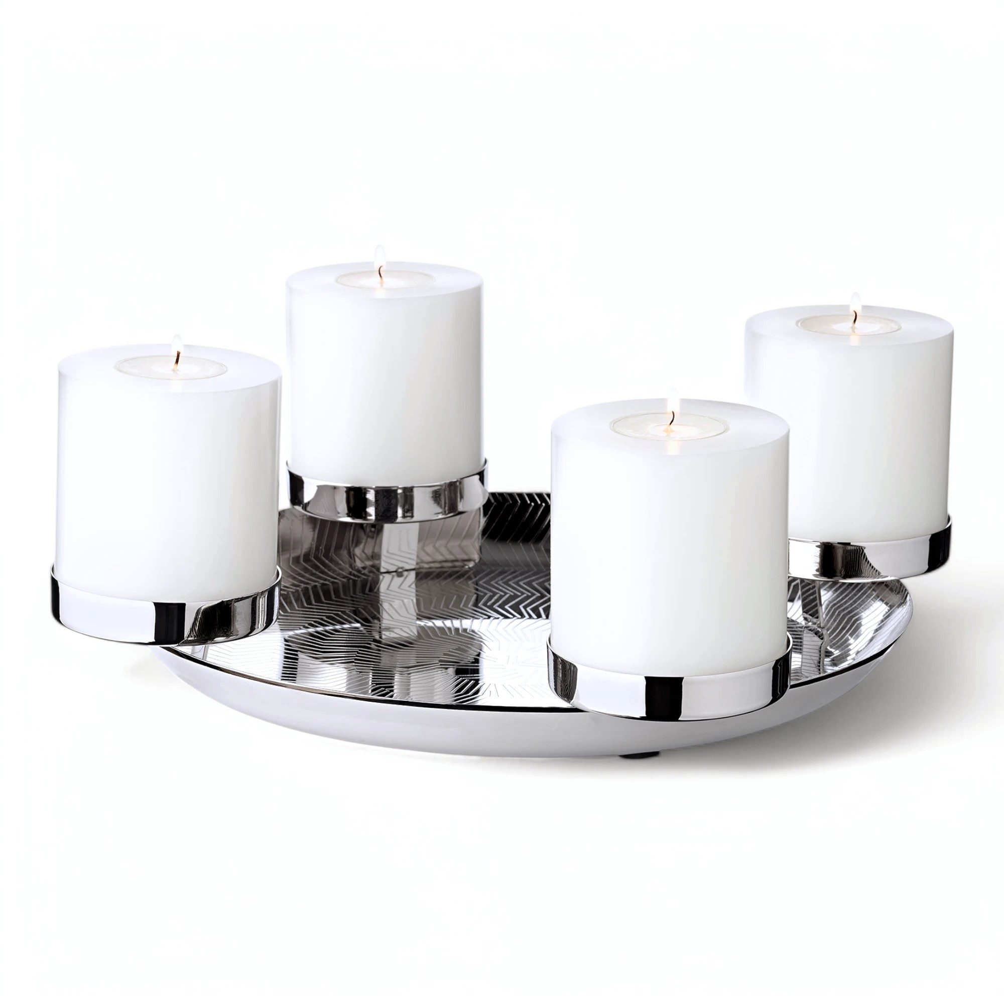 EDZARD Adventskranz Kaya Ø 36 cm Silber-Optik, glänzend, vernickelt