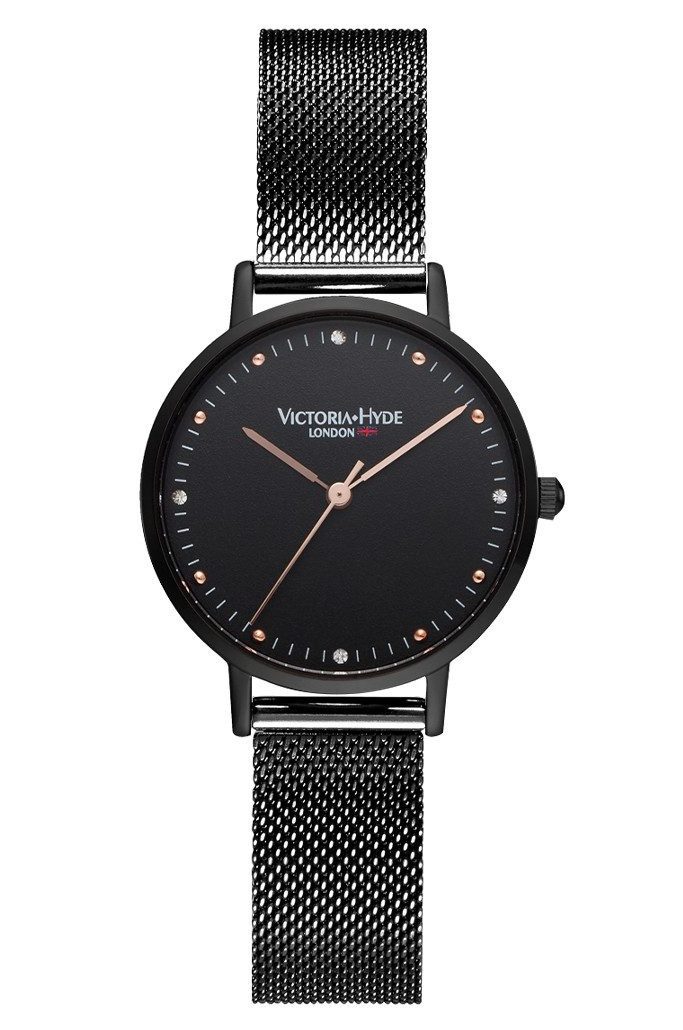 Quarzuhr Victoria Hyde Metropolitan Crystal Damen Basic Mesh-Armband