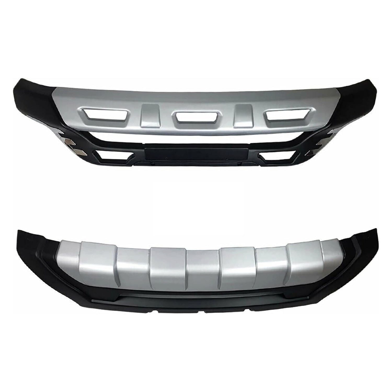 OMAC Frontstoßstange Heckdiffusor Heckansatz für Hyundai ix35 2010-2012 Silber 2x, 2-St., lackierbar