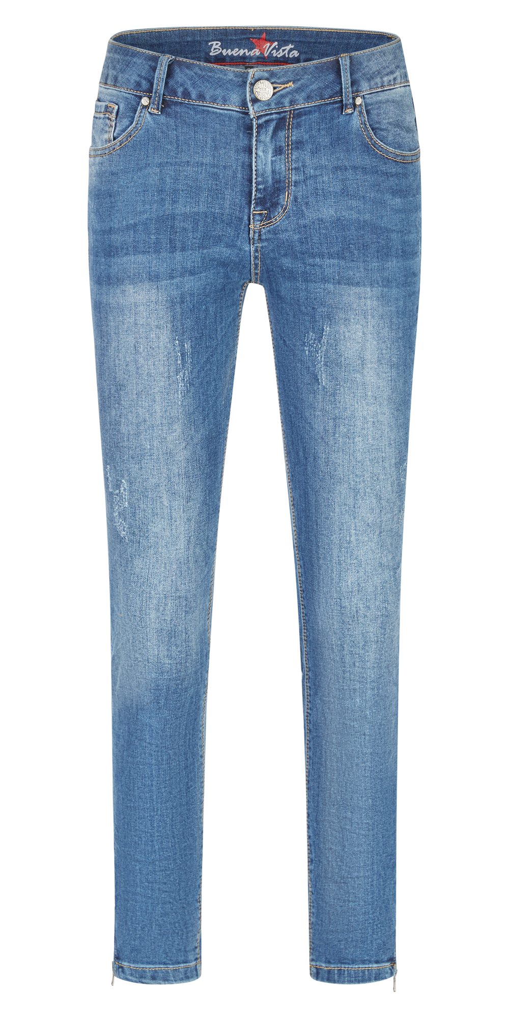 Buena Vista Regular-fit-Jeans ? Damen 7/8 Jeans ? Stretch Denim mit Zipper ? Slim Fit Five-Pocket