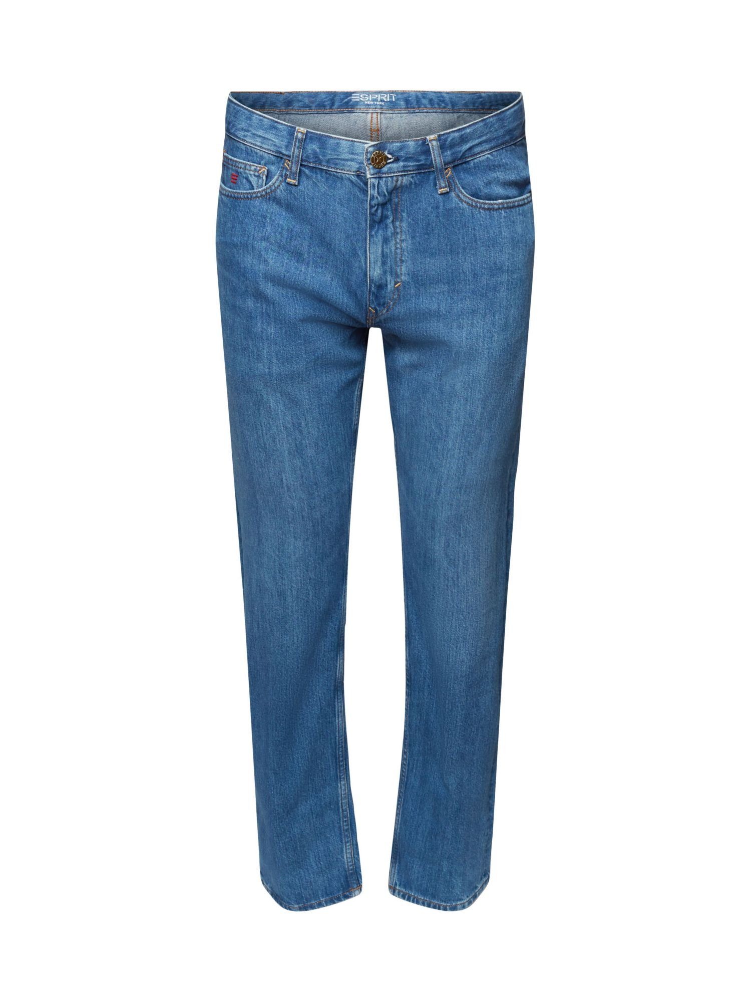 Jeans Esprit Straight-Jeans Bundhöhe Bein und mittlerer geradem mit