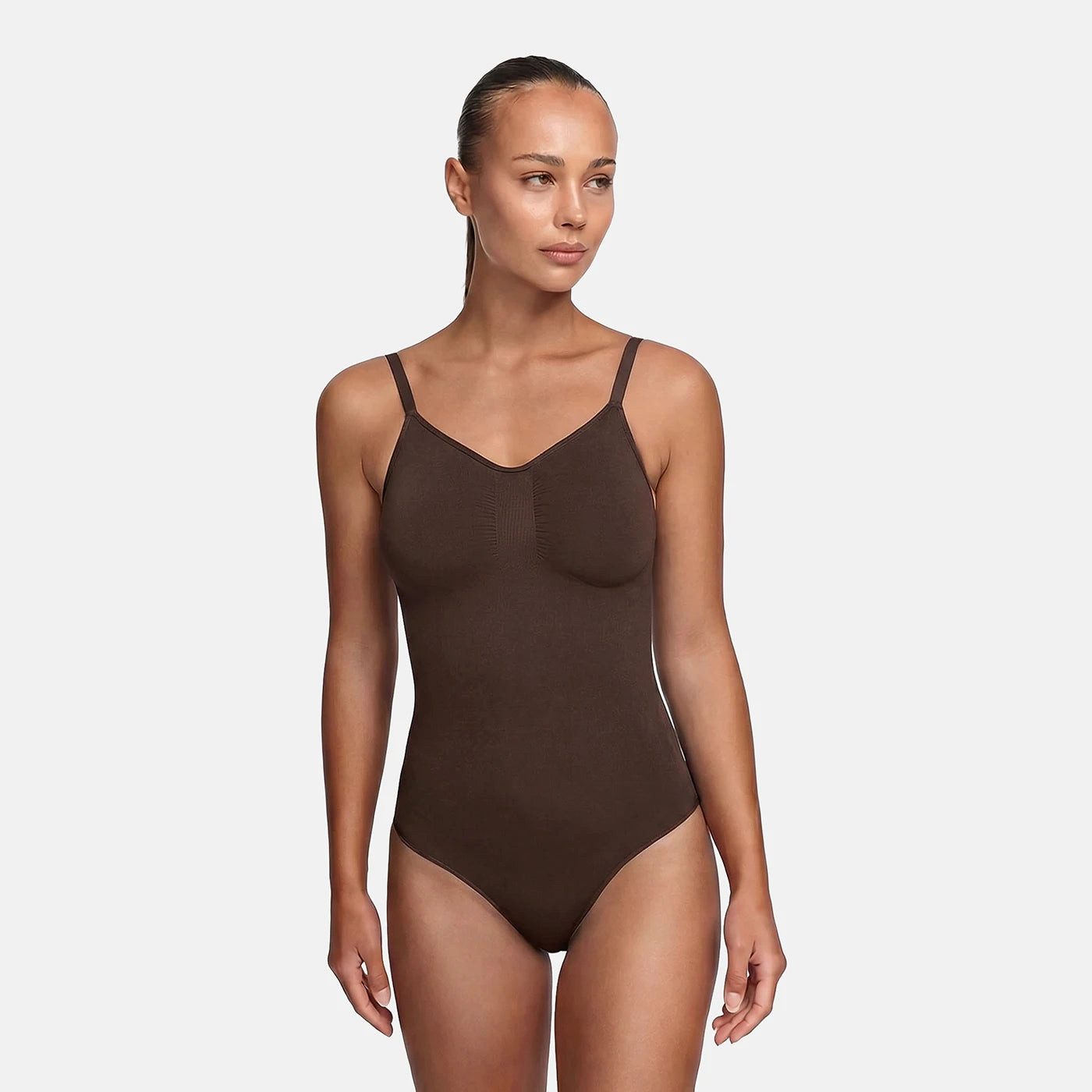 cfab (creamy fabrics) Shaping-Body Bodysuit Sculpting Shapewear mit String-Braun-5XL (1-tlg)