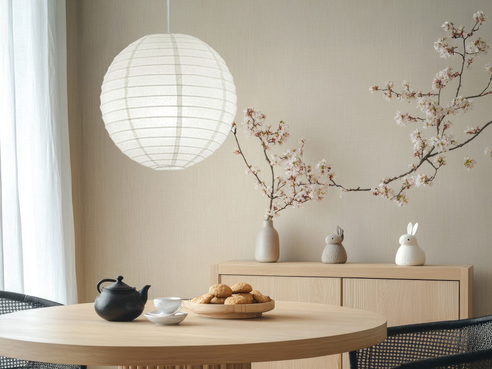 TRIO Leuchten LED Pendelleuchte, LED wechselbar, Warmweiß, japanische Papie günstig online kaufen