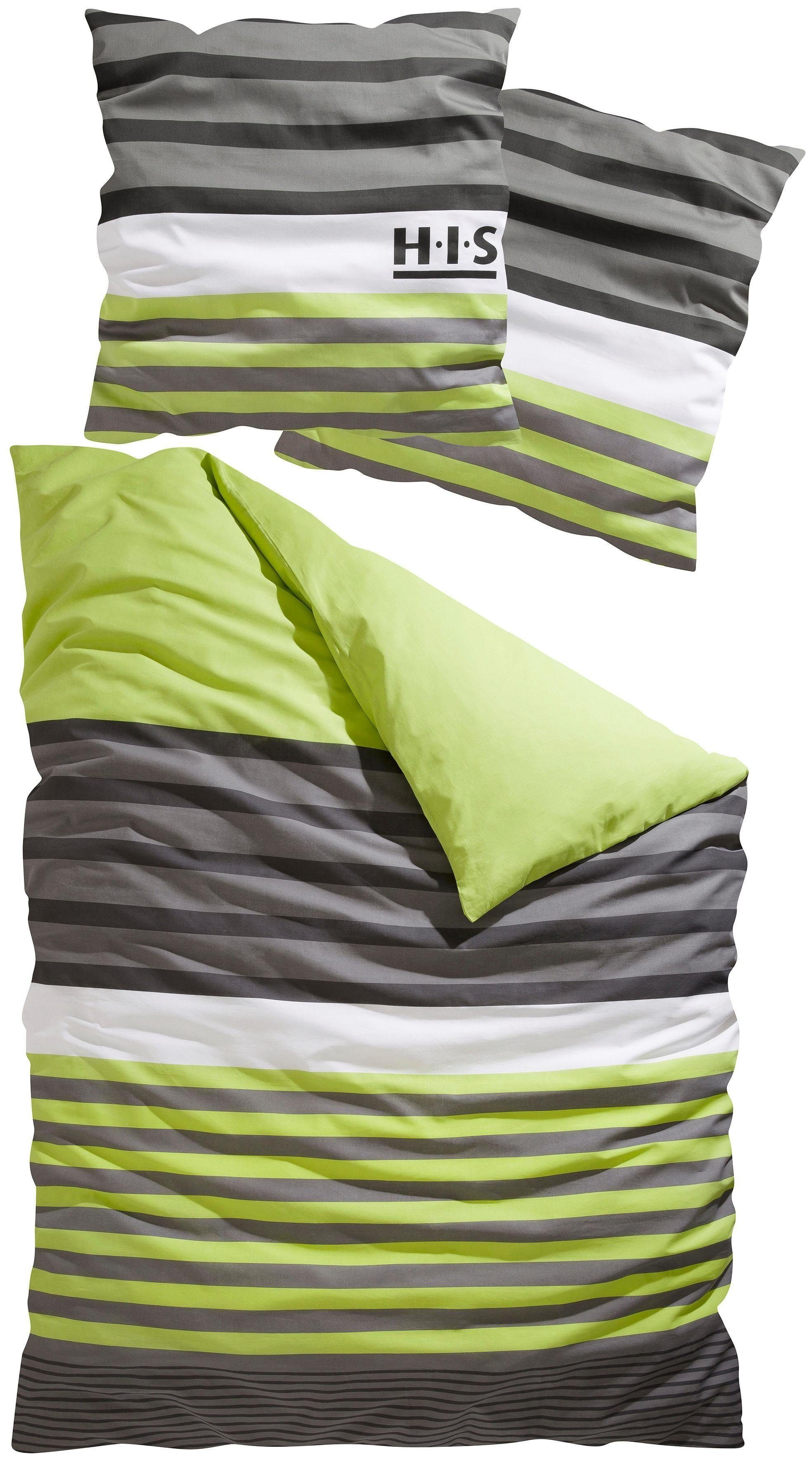 H.I.S Bettwäsche Majoran, Polycotton recycelt, 3 teilig, gestreifte Bettwäs günstig online kaufen