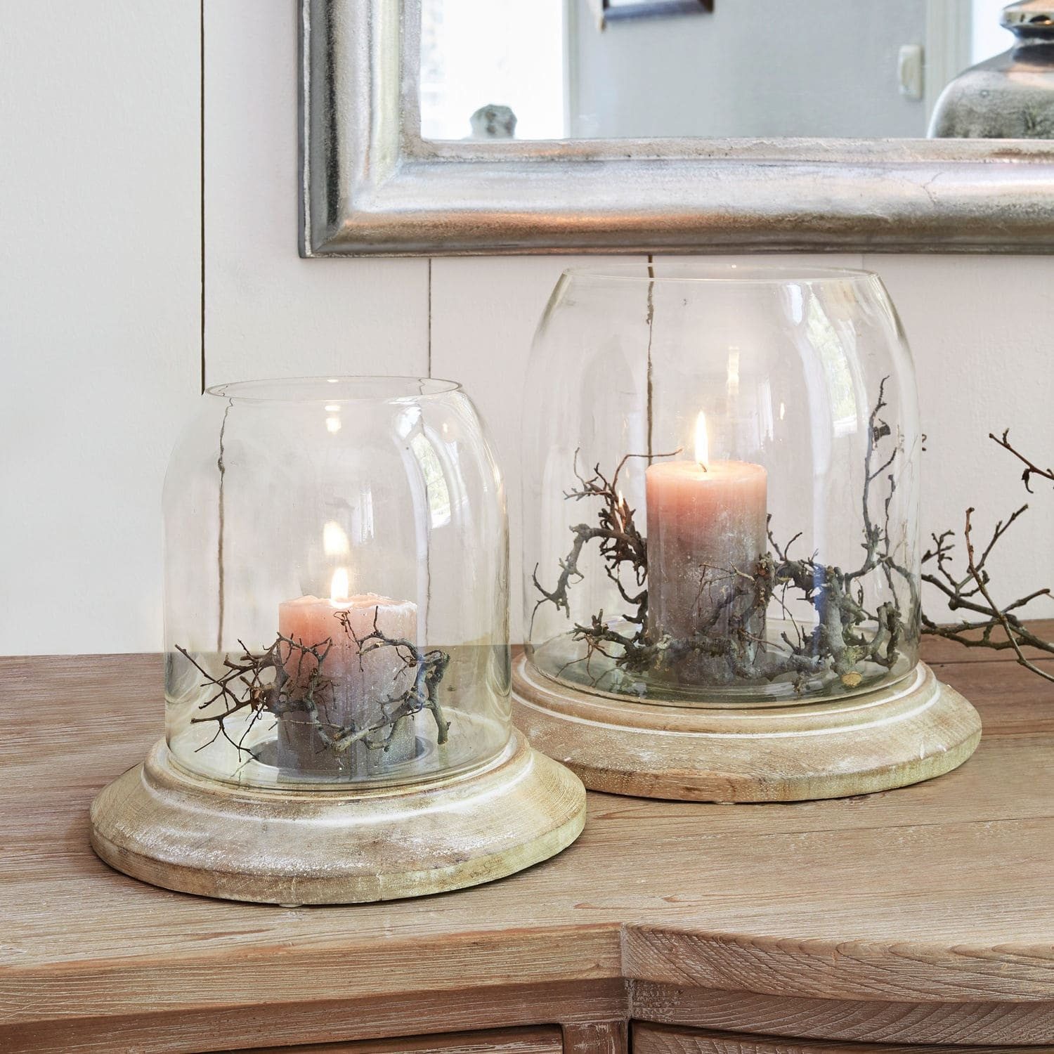 Mirabeau Windlicht Windlicht 2er Set Bran klar/antikbraun (2er Set, 2er Set günstig online kaufen