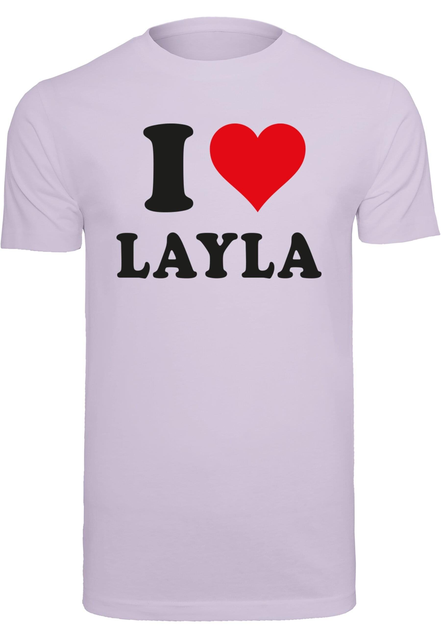 Merchcode T-Shirt Herren I Love Layla T-Shirt (1-tlg) lilac