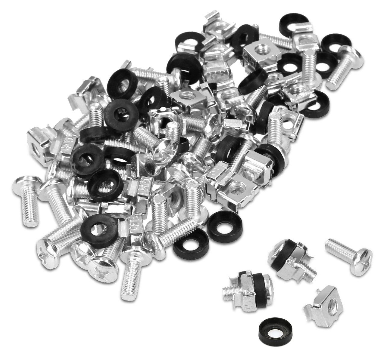 kwmobile Muttern M6 Käfigmuttern Set - 50 Stück - für 10/19" Racks", (50-St), Käfigmuttern Set