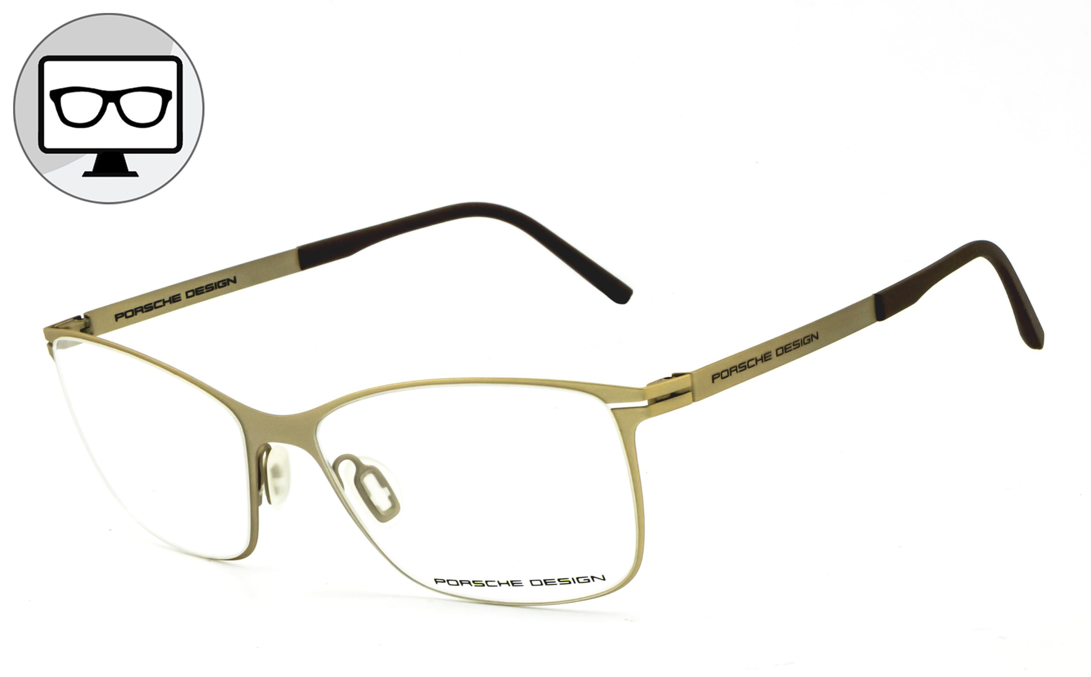 PORSCHE Design Brille Blaulichtfilter Brille, Blaulicht Brille, Bildschirmbrille, Bürobrille, Gamingbrille, ohne Sehstärke