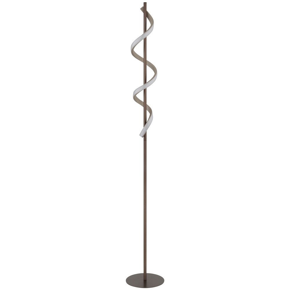 GLOBO LIGHTING LED Stehlampe, LED-Leuchtmittel fest verbaut, Warmweiß, LED Stehleuchte Standlampe Metall Kaffeefarben Fußschalter H 140 cm
