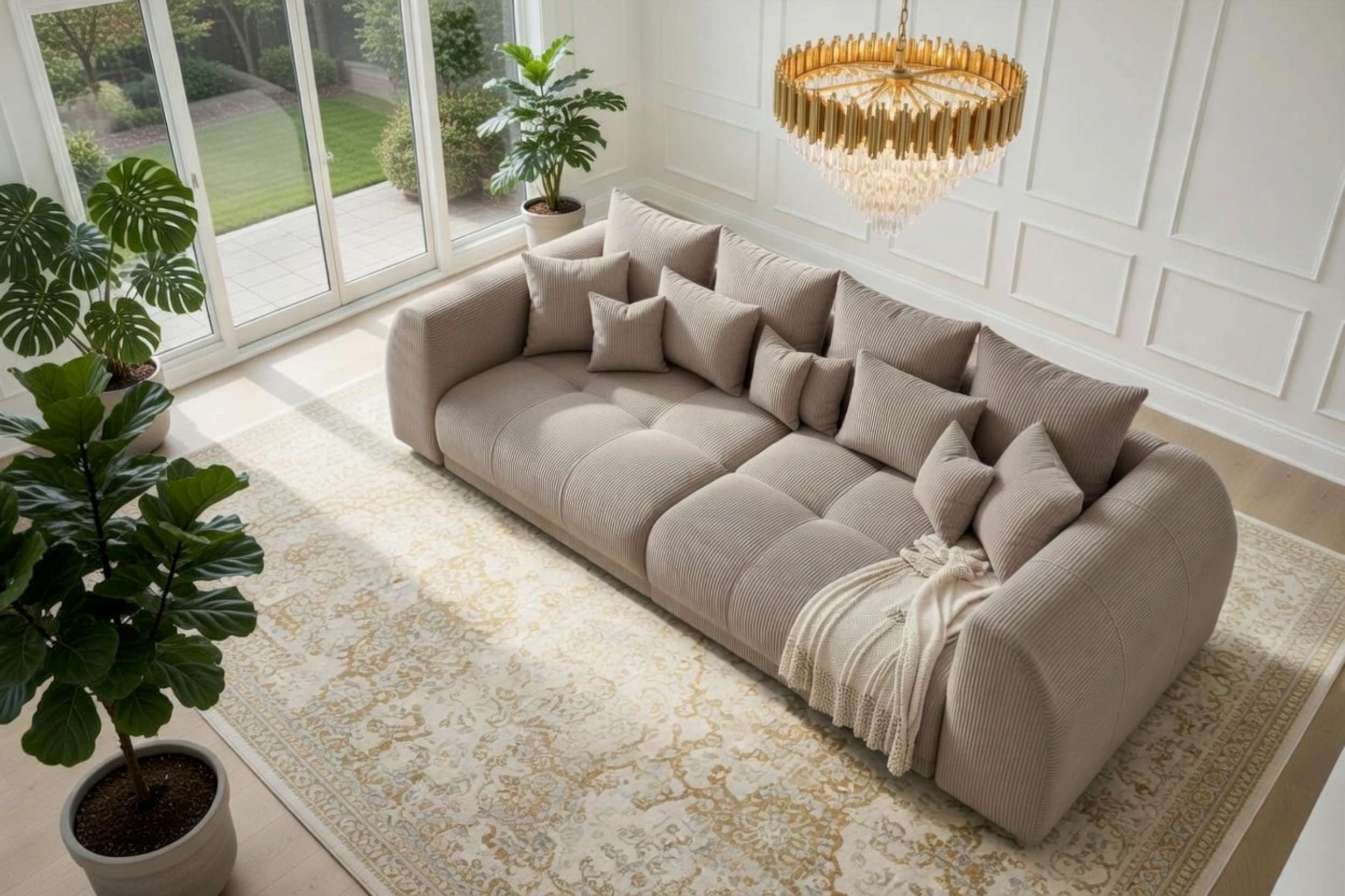 Sofa Dreams Big-Sofa Großes Sofa Ragnar in Stoff, Sofa, Big-Sofa, Inkl. Kissenset, rundum mit Cordstoff bezogen, mit Schlaffunktion