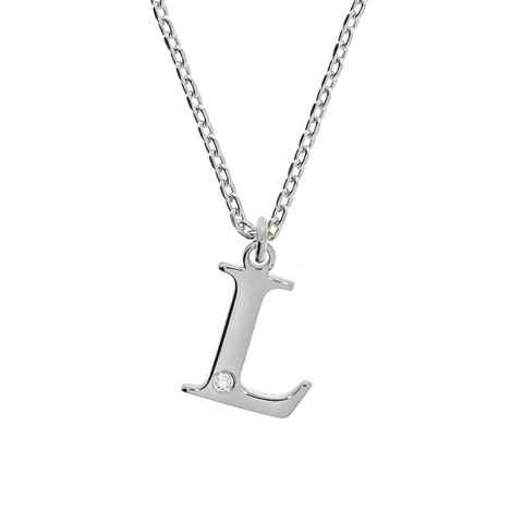 Diamonds by Ellen K. Kette mit Anhänger 925/- Sterling Silber Diamant 0,008ct. Buchstabe L