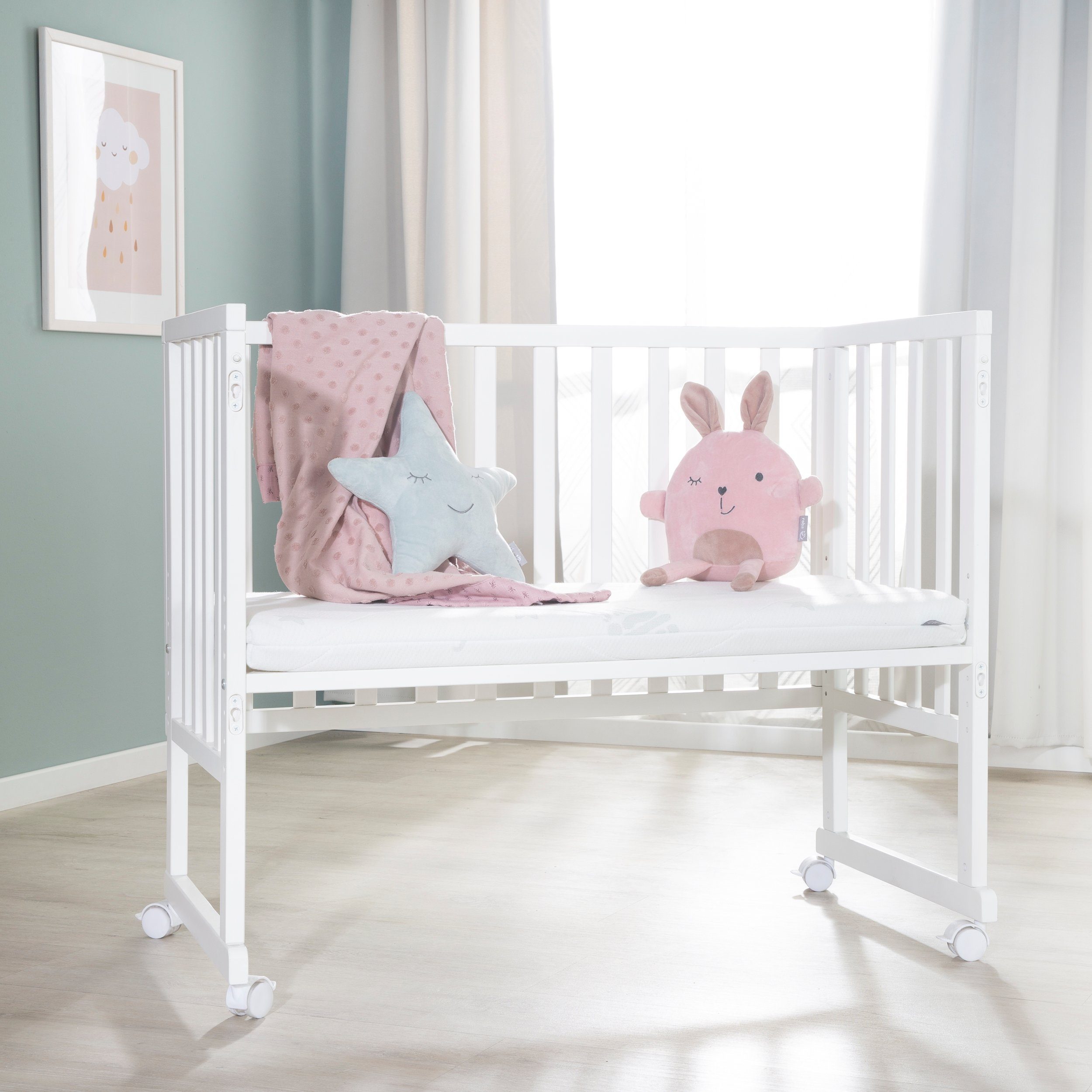 roba® Stubenbett Beistellbett, Stubenbett, höhenverstellbar inkl. Matratze günstig online kaufen