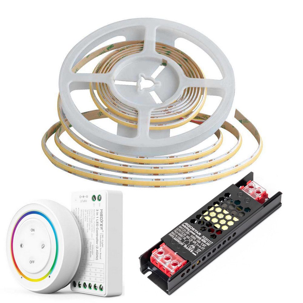 LED Stripe COB LED Streifen DC 24V LED Strips mit 480 LEDs 8mm Breite 5 oder 10 m