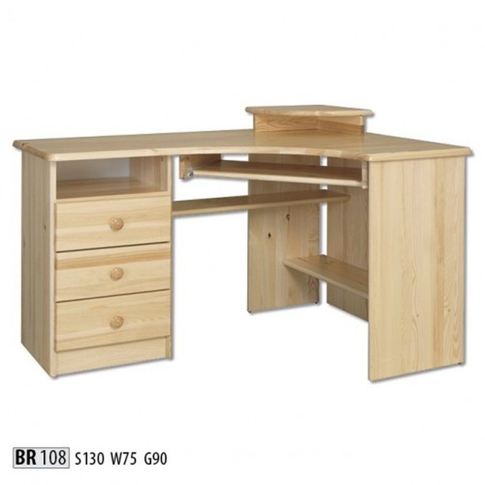 JVmoebel Eckschreibtisch Massiver Holz Schreibtisch Ecktisch für Computerarbeitsplatz, Made in Europa