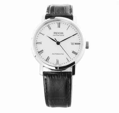 EPOS Automatikuhr 3387.152.20.20.15 schweizer Herren Uhr Swiss Made, schweizer Automatikwerk veredelt (ETA2892A2)