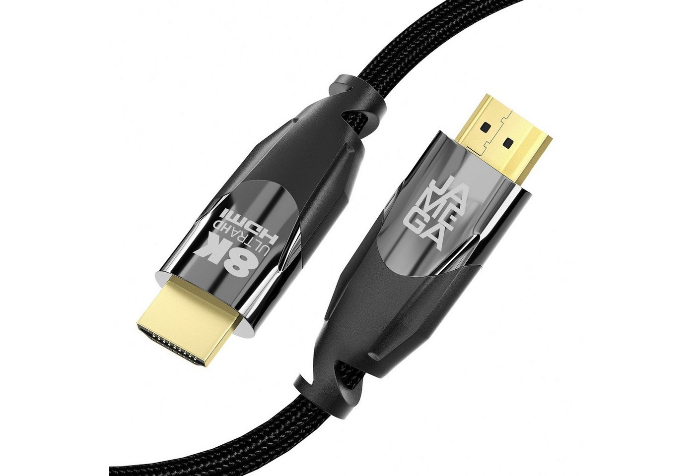 JAMEGA Premium HDMI 2.1 Ultra High Speed Kabel 8K 48Gbit eARC HDR10+ Ethernet HDMI-Kabel, HDMI 2.1, HDMI Typ-A-Stecker auf HDMI Typ-A-Stecker (100 cm)