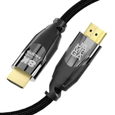 JAMEGA 2.1 HDMI 8K Kabel DSC Ultra HighSpeed 48Gbit/s Ethernet eARC UHD HDTV HDMI-Kabel, HDMI 2.1, HDMI Typ-A-Stecker auf HDMI Typ-A-Stecker (400 cm)