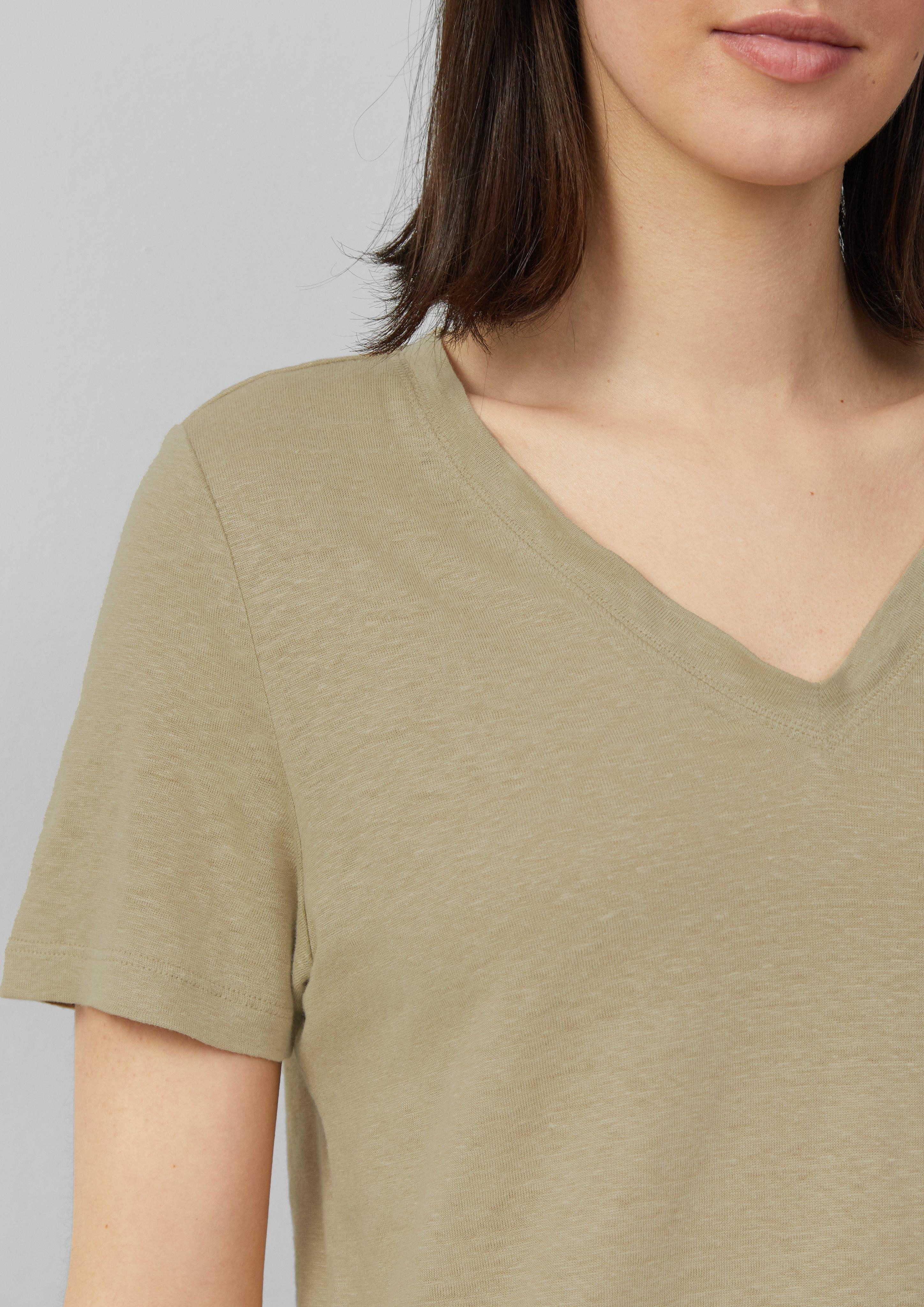 s.Oliver Kurzarmshirt T-Shirt aus Leinen mit günstig online kaufen