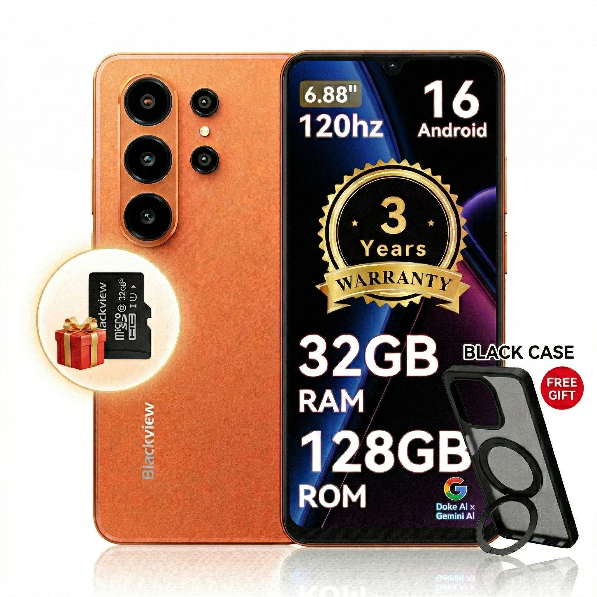 blackview Blackview WAVE 10 (32+128) Android 16 AI Smartphone (6.8 Zoll, 32 MP Kamera)